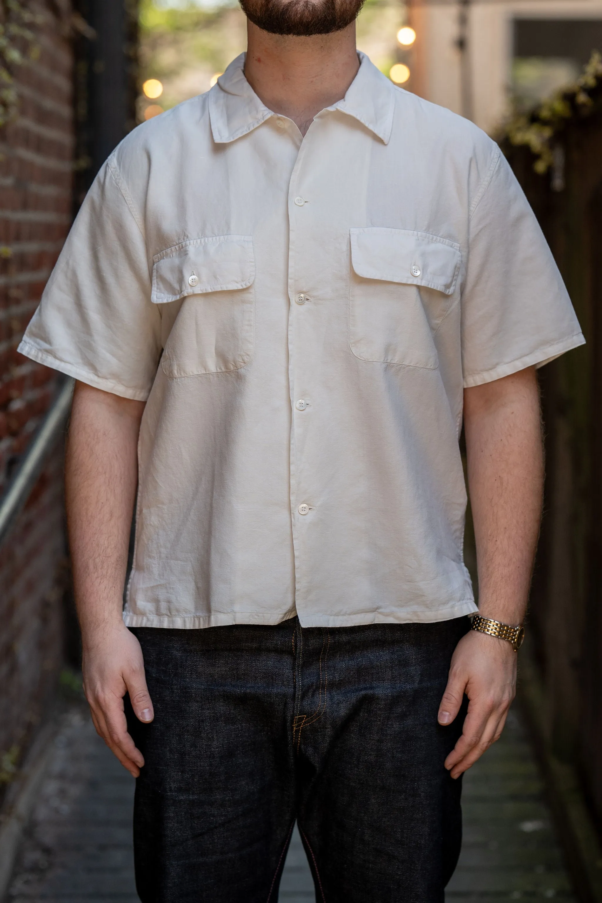Knickerbocker Mar Cotton & Linen Shirt - Bone sold by Franklin and Poe