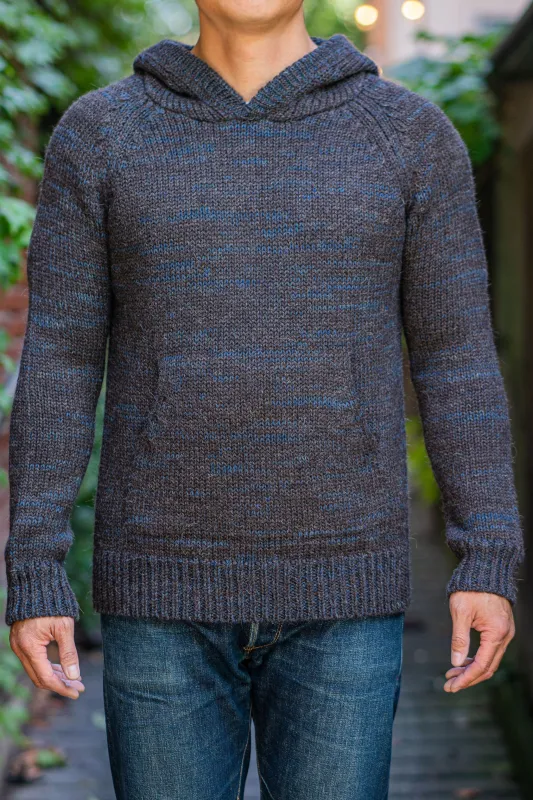 Indi + Ash Nova Hoody - Charcoal Alpaca/Plant Indigo sold by Franklin and Poe