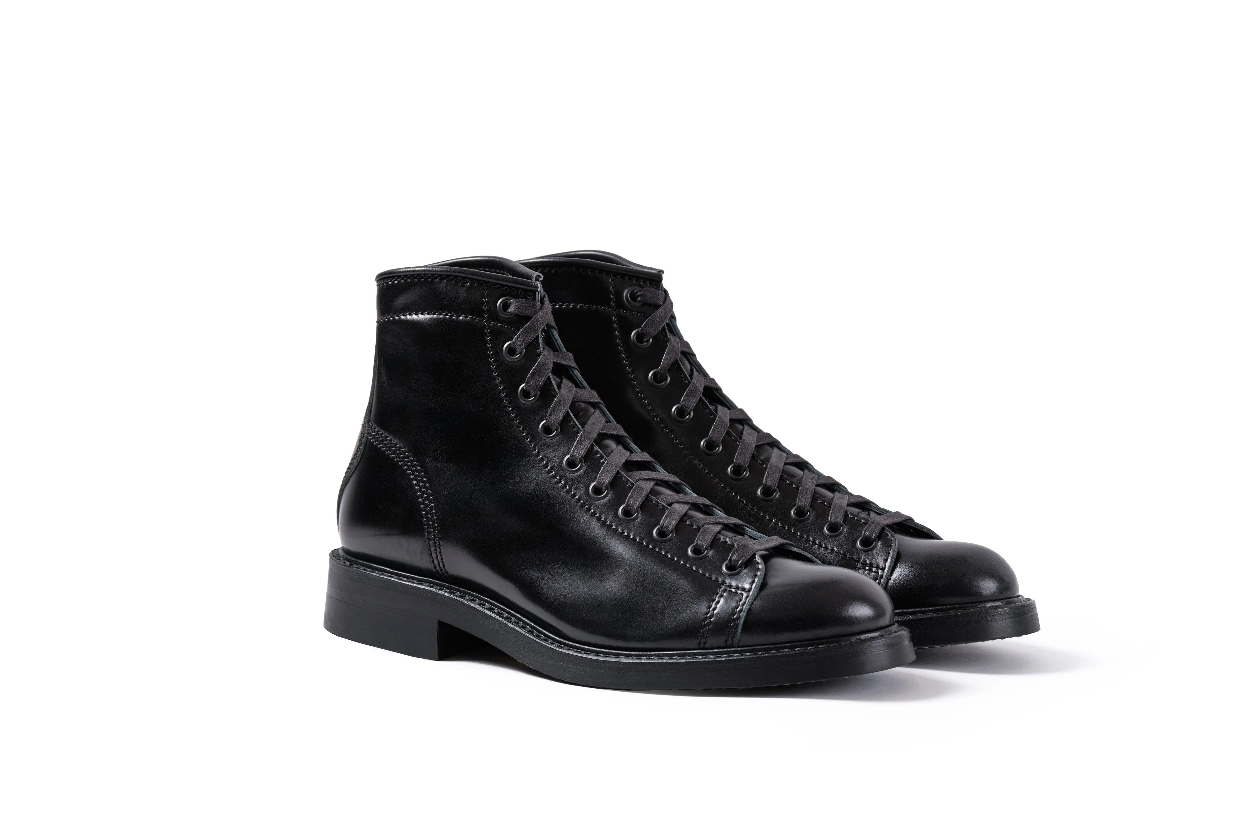 (Pre-Order FW25) John Lofgren Monkey Boots - Christmas 2025 Limited Edition Shinki Hikaku Shell Cordovan Black sold by Franklin and Poe