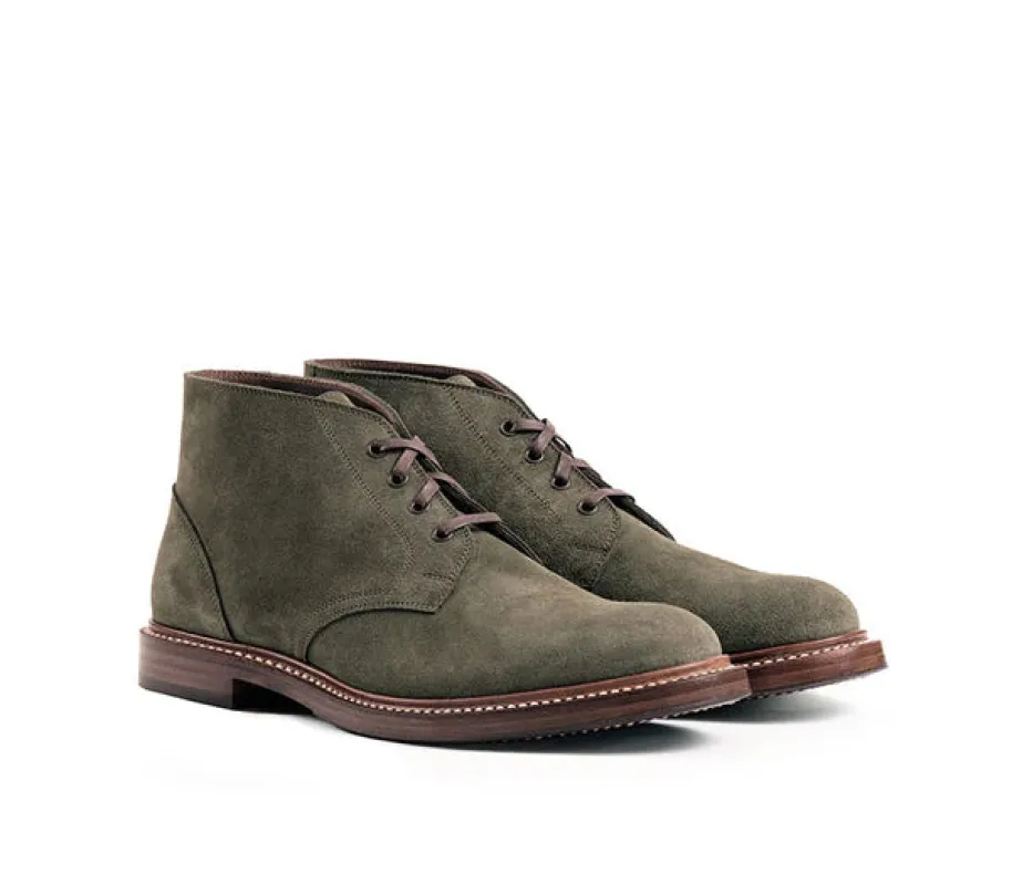 (Pre-order FW25) John Lofgren Bootmaker - The Steadfast Chukka Boots Japanese Suede - Olive sold by Franklin and Poe