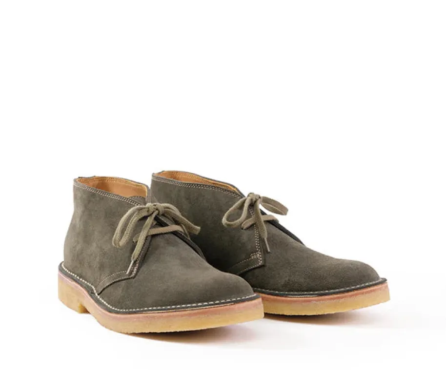 (Pre-Order FW25) John Lofgren Military Desert Boot - Japanese Suede Olive sold by Franklin and Poe