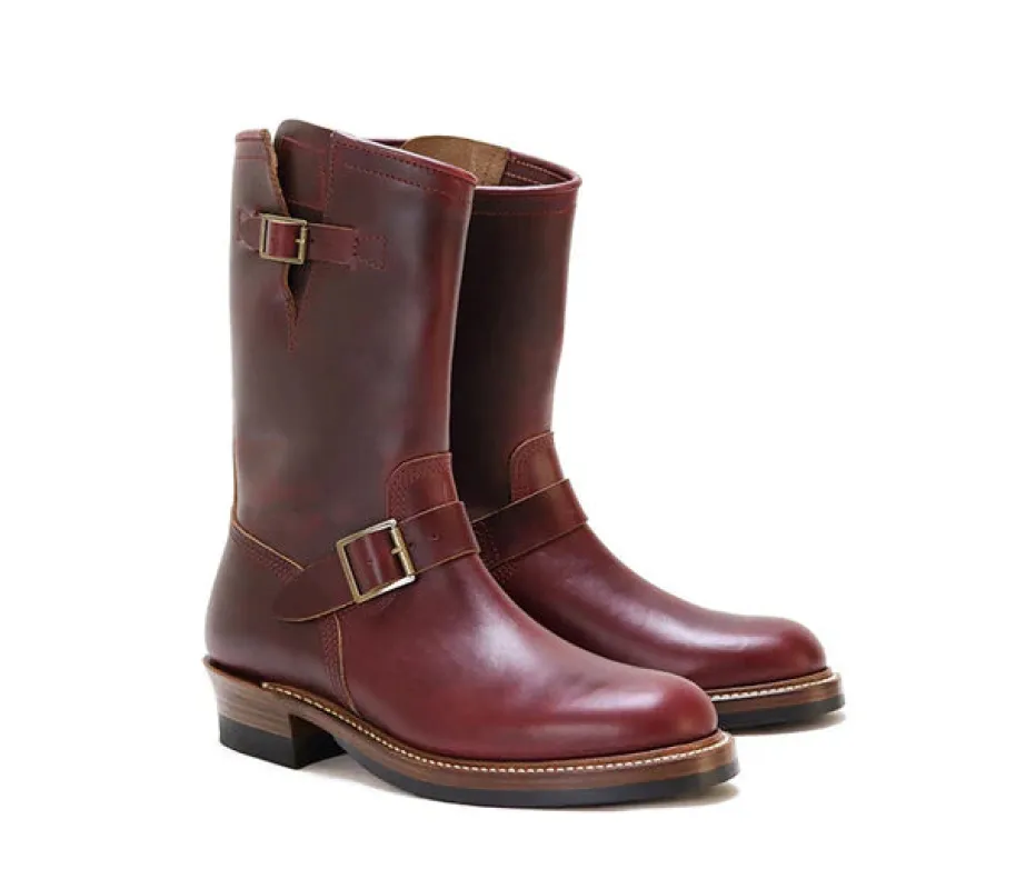 (Pre-Order FW25) John Lofgren Wabash Engineer Boots - Horween CXL Burgundy sold by Franklin and Poe