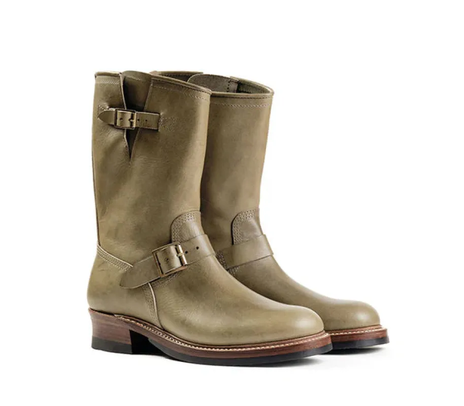 (Pre-Order FW25) John Lofgren Wabash Engineer Boots - Badalassi Carlo Grigio sold by Franklin and Poe