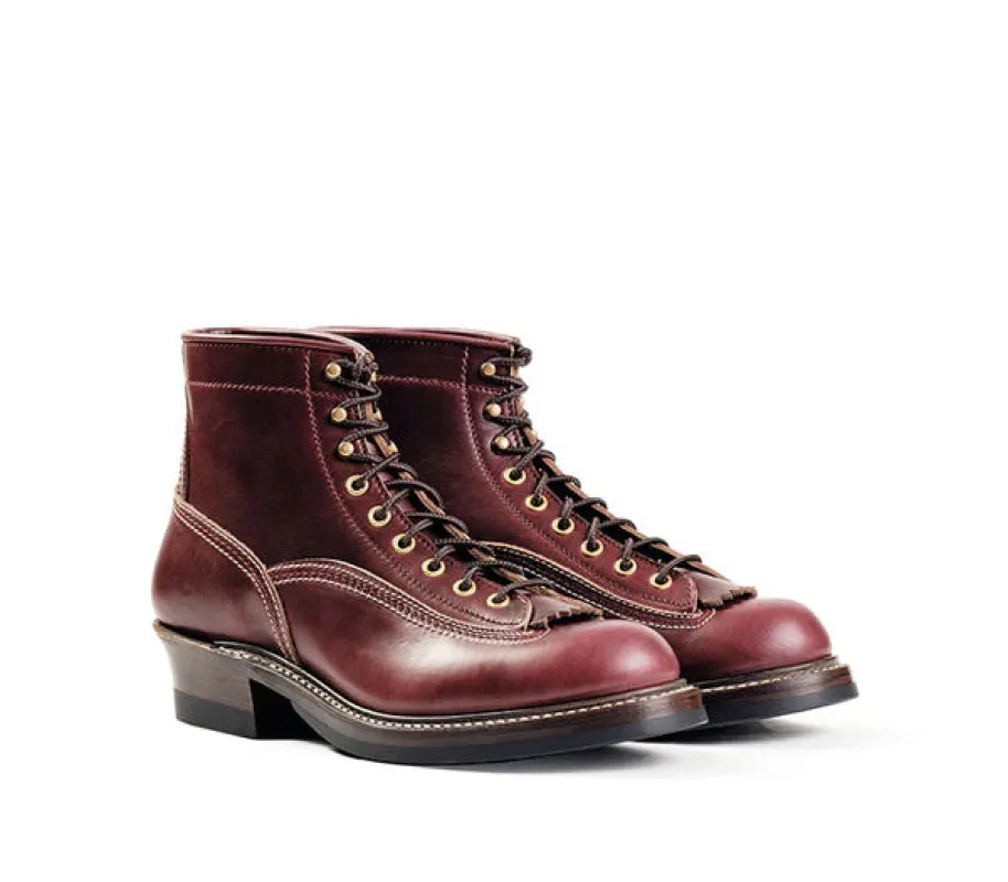(Pre-Order FW25) John Lofgren Donkey Puncher Boots - Horween CXL Burgundy sold by Franklin and Poe