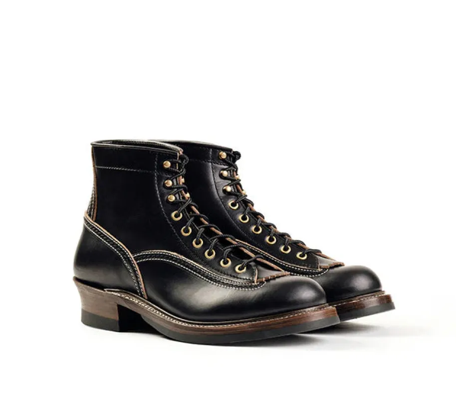 (Pre-Order FW25) John Lofgren Donkey Puncher Boots - Horween CXL Black sold by Franklin and Poe
