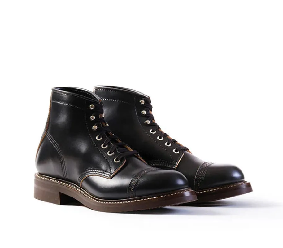 (Pre-Order FW25) John Lofgren Combat Boot - Horween Leather CXL Black sold by Franklin and Poe
