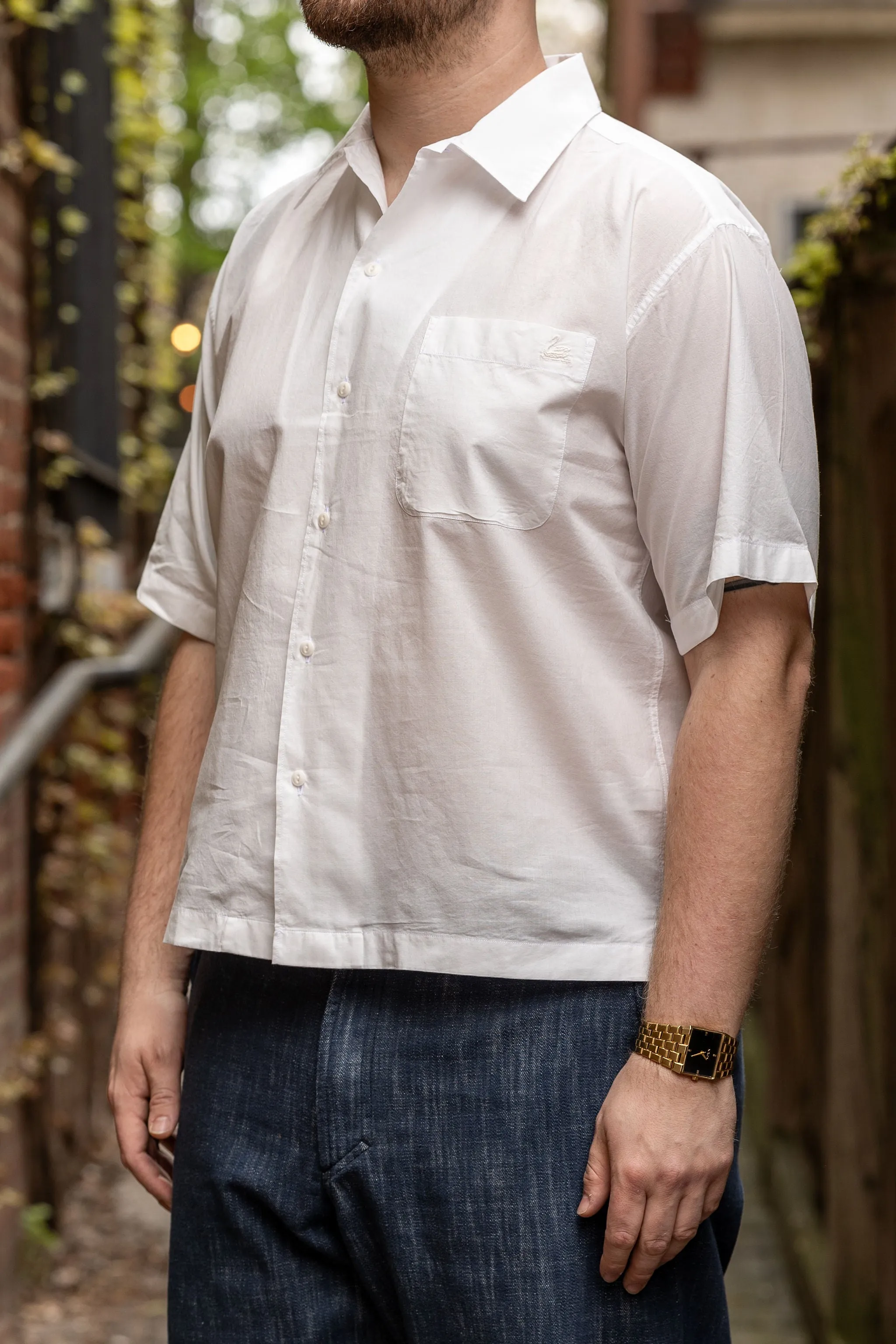 Merz b. Schwanen SHIRT09LP Light Organic Cotton Poplin - White sold by Franklin and Poe product image thumbnail 2