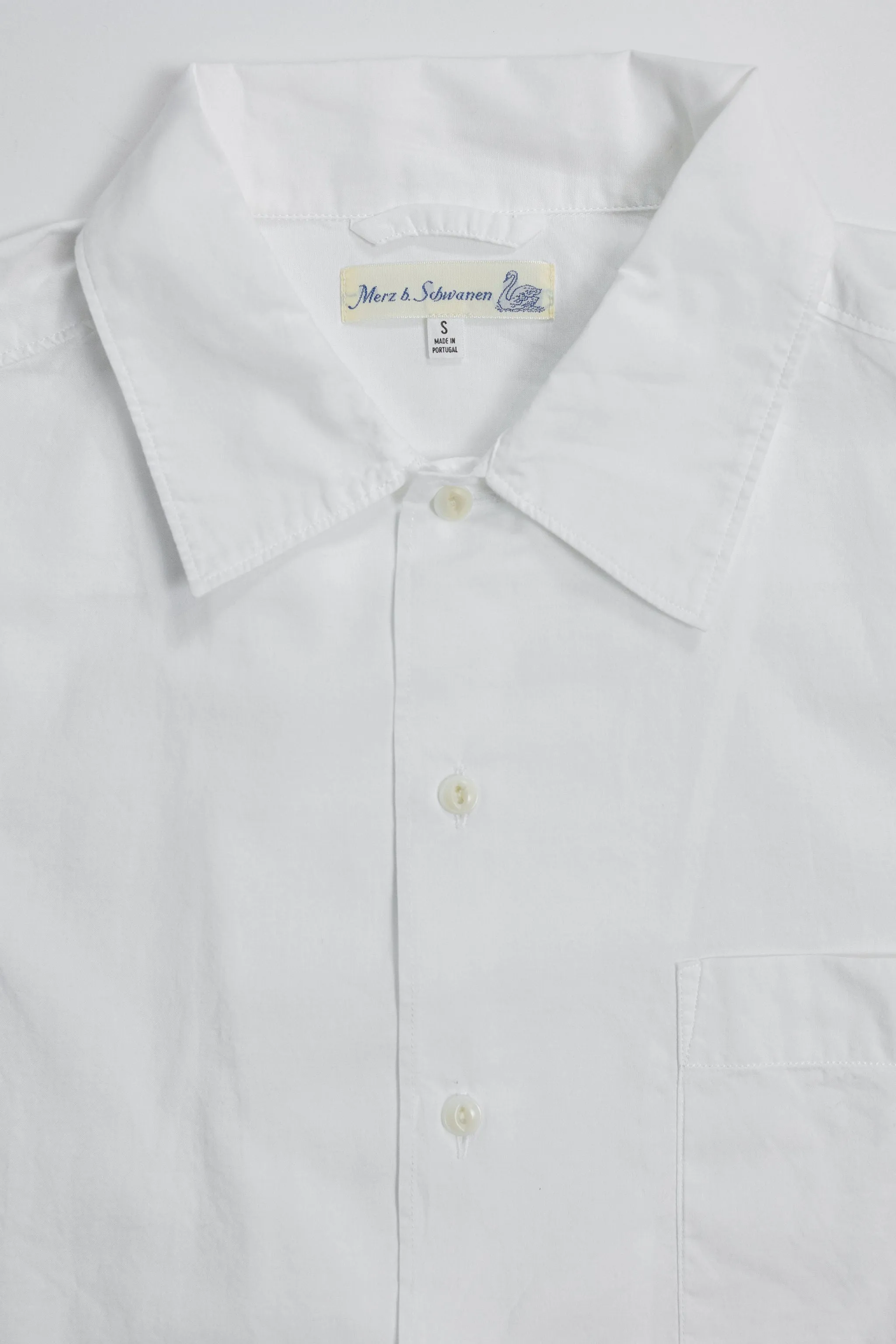 Merz b. Schwanen SHIRT09LP Light Organic Cotton Poplin - White sold by Franklin and Poe product image thumbnail 5