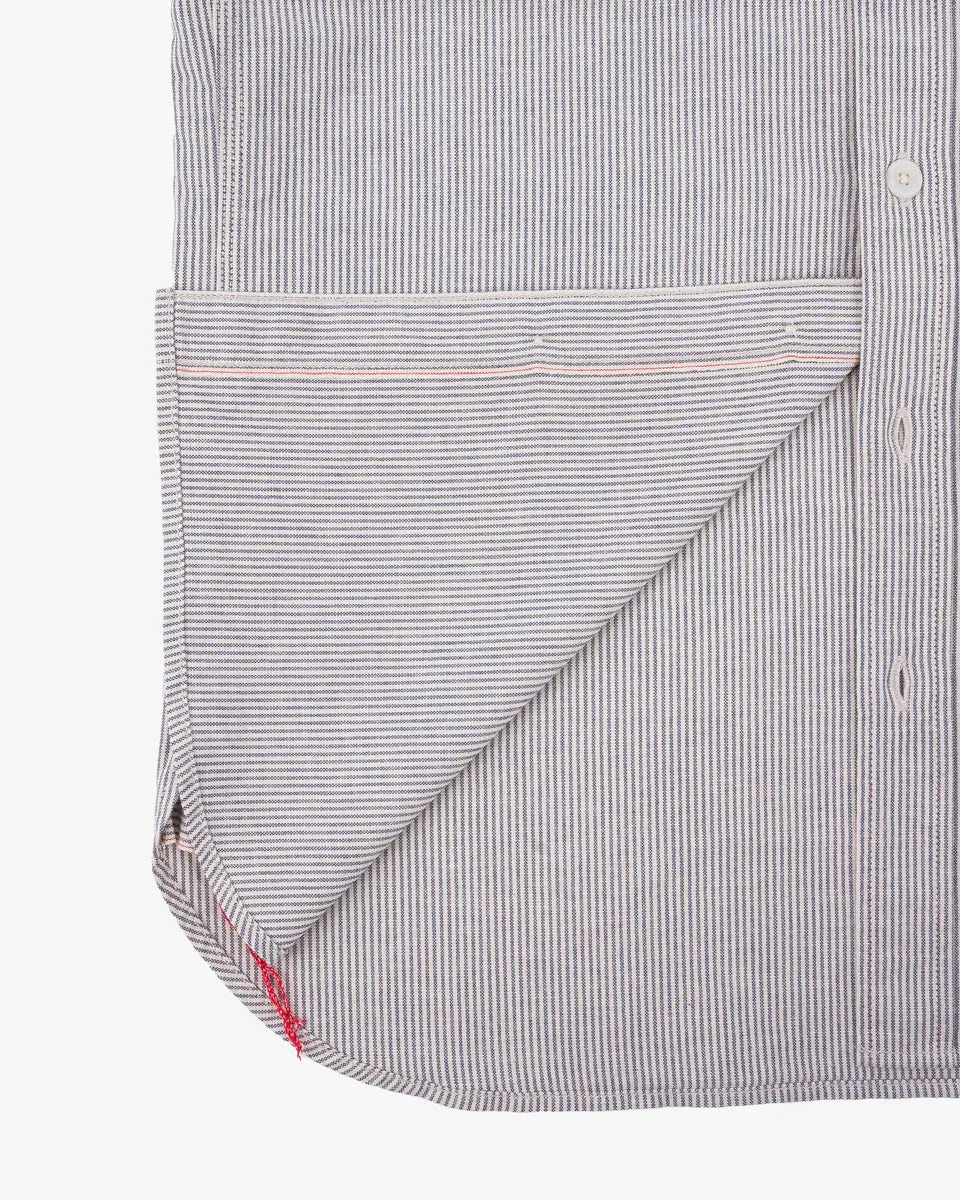 Iron Heart IHSH-420-HIC 5oz Selvedge Ox Cloth Short Sleeved Work Shirt - Hickory Stripe sold by Franklin and Poe product image thumbnail 4