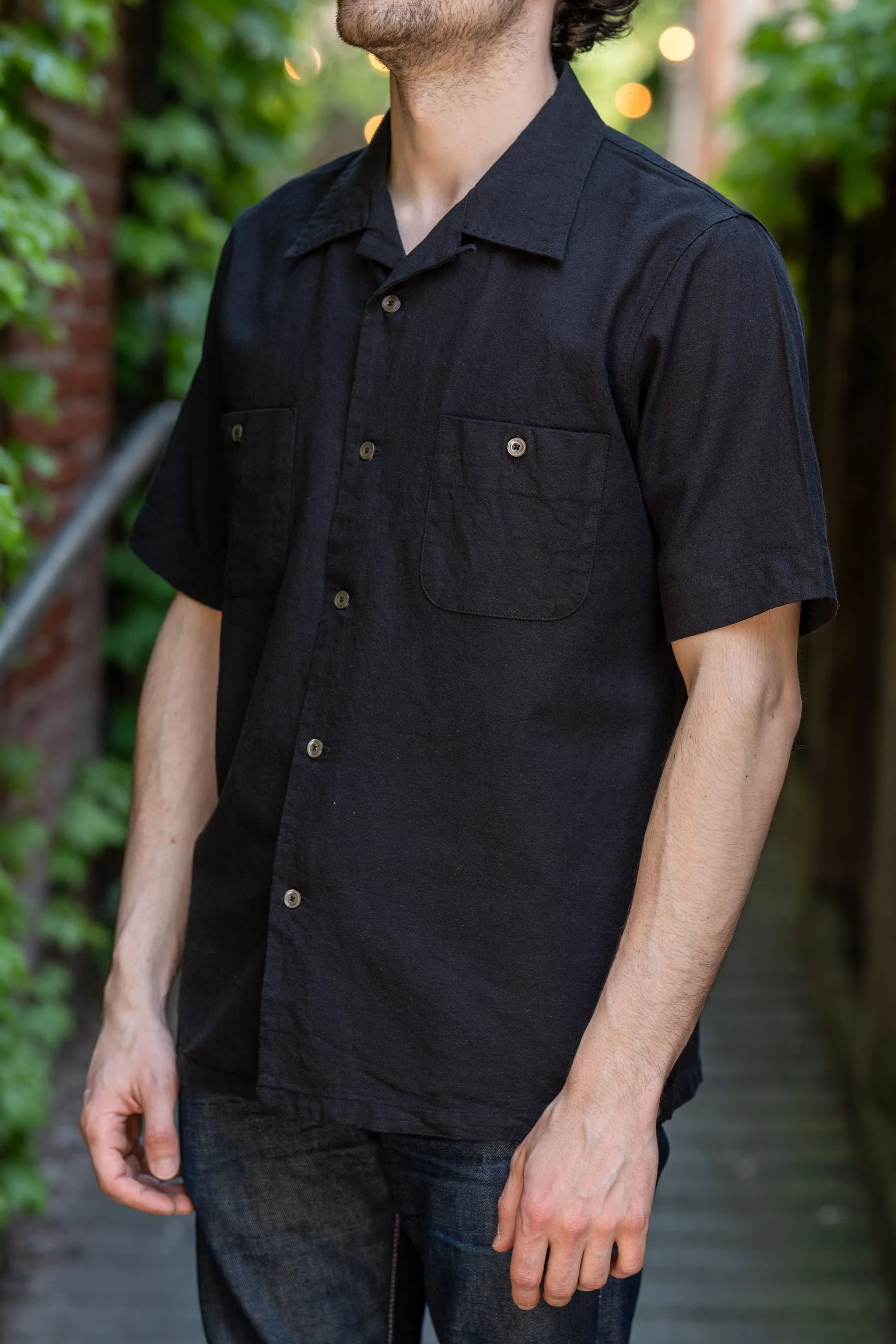 Seuvas Open Necked Short Sleeve - Black sold by Franklin and Poe product image thumbnail 2