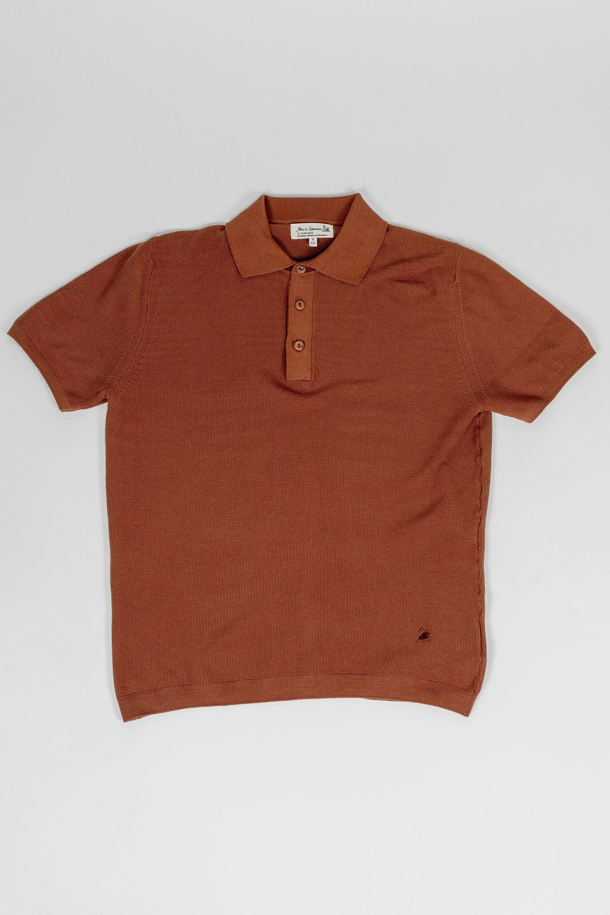 Merz b. Schwanen KPLP02 Knitted Polo - Caramel sold by Franklin and Poe product image thumbnail 4
