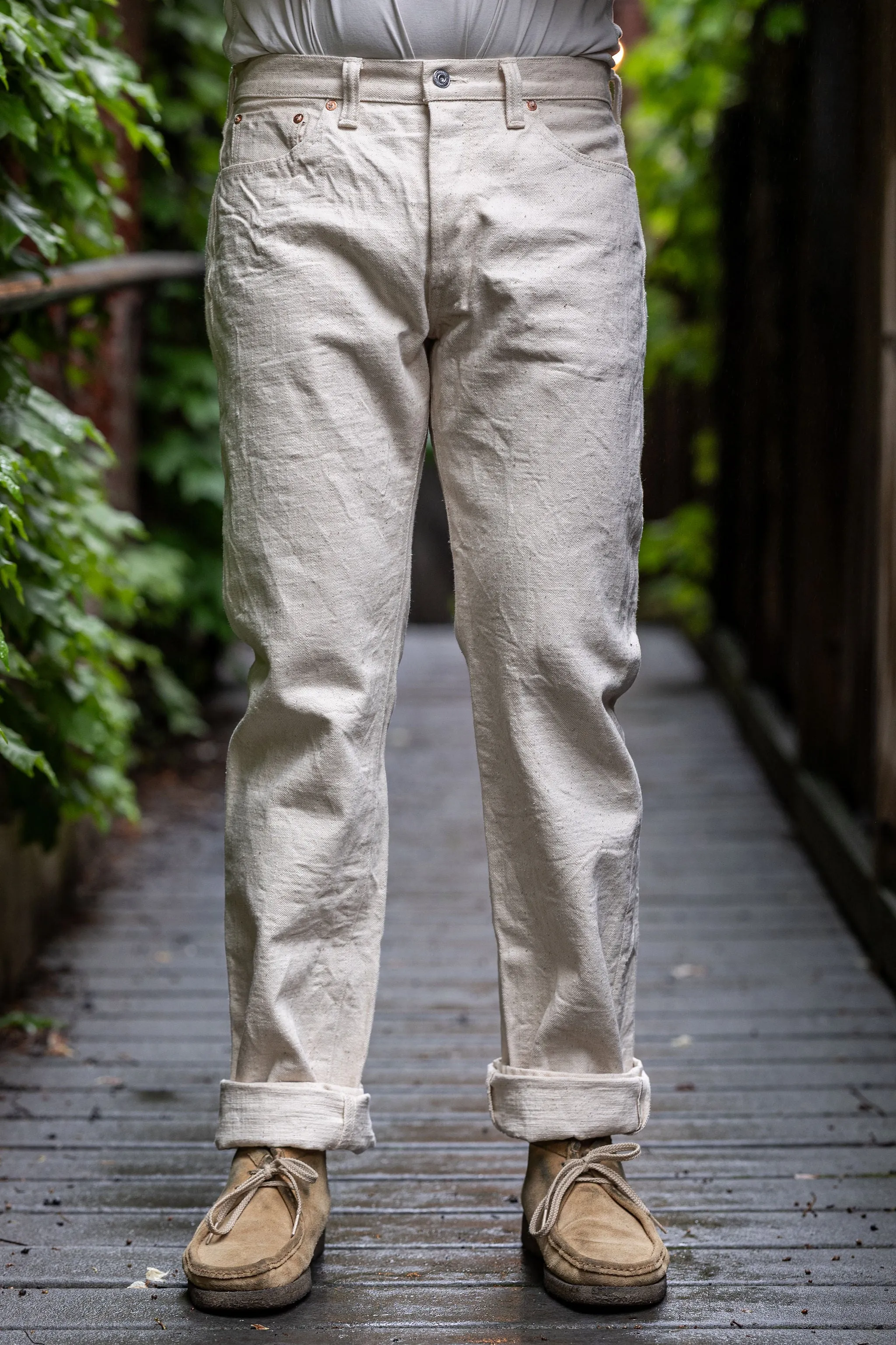 Samurai S710SC-KI Slim Straight - 18oz Japanese Cotton Made Ecru Jeans sold by Franklin and Poe