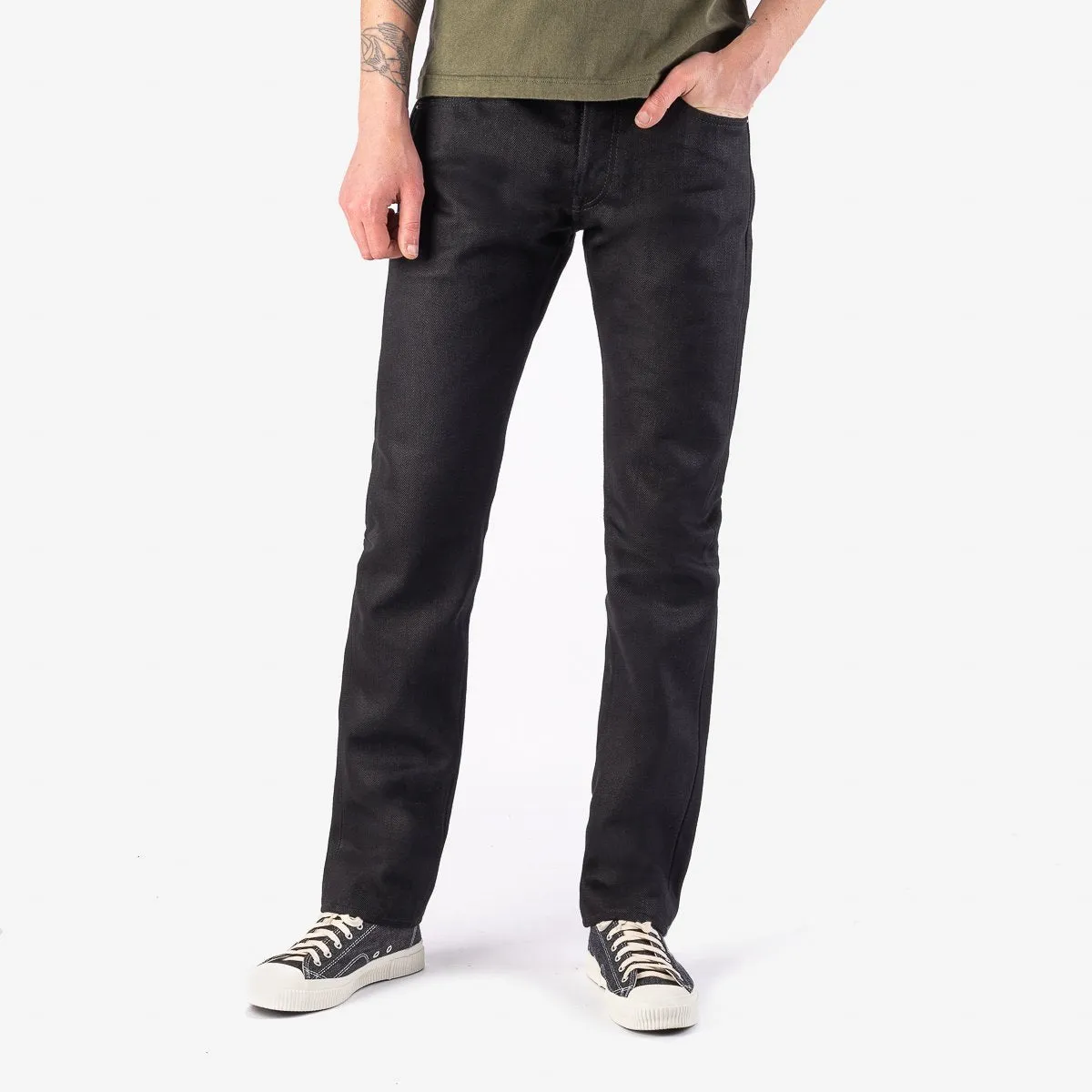 Iron Heart IH-777S-142mb 14oz Selvedge Denim Slim Tapered - Mad Black sold by Franklin and Poe