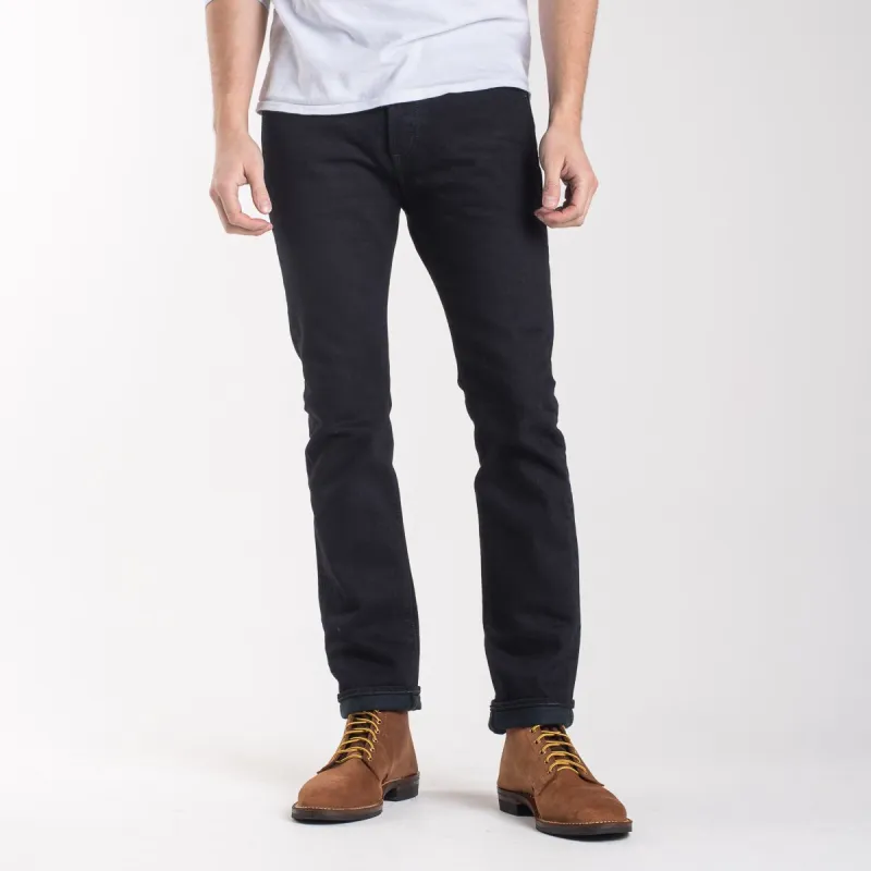 Iron Heart IH-555S-142OD 14oz Selvedge Denim Super Slim - Indigo Overdyed Black sold by Franklin and Poe