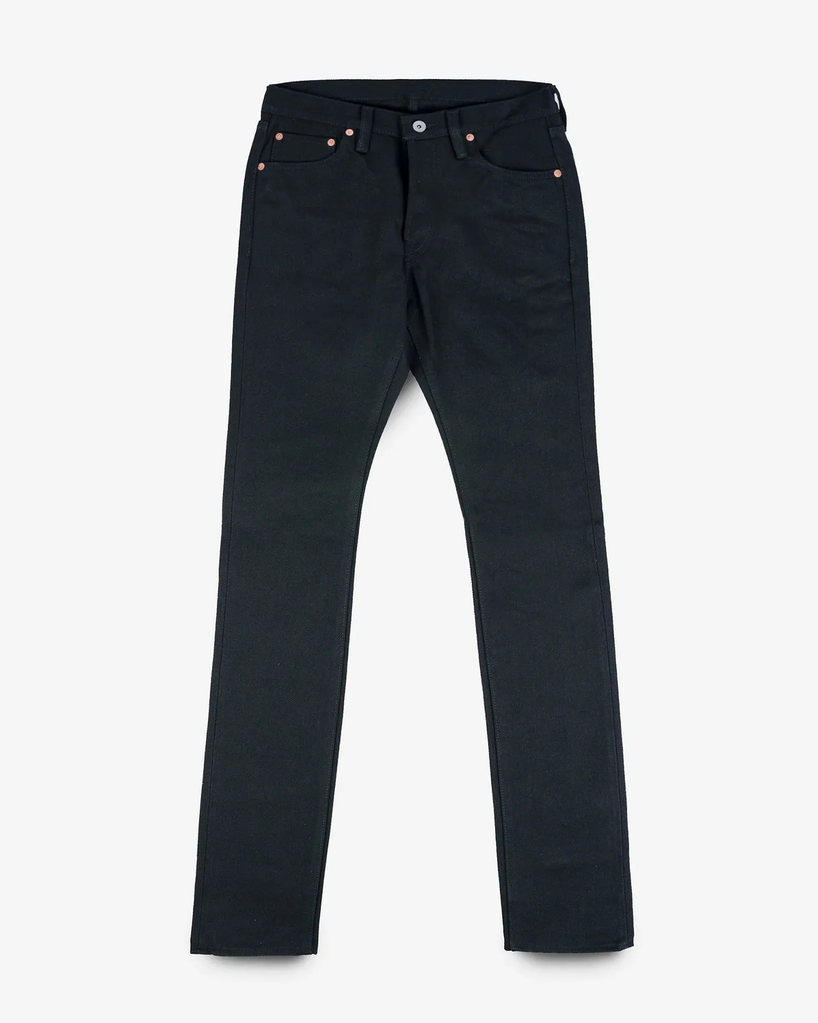 Iron Heart IH-555S-SB 21oz Selvedge Denim Super Slim Cut Jeans - Superblack Non-Fade sold by Franklin and Poe