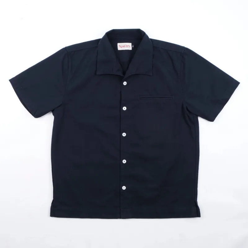 Freenote Cloth Cayucos - Navy Herringbone sold by Franklin and Poe