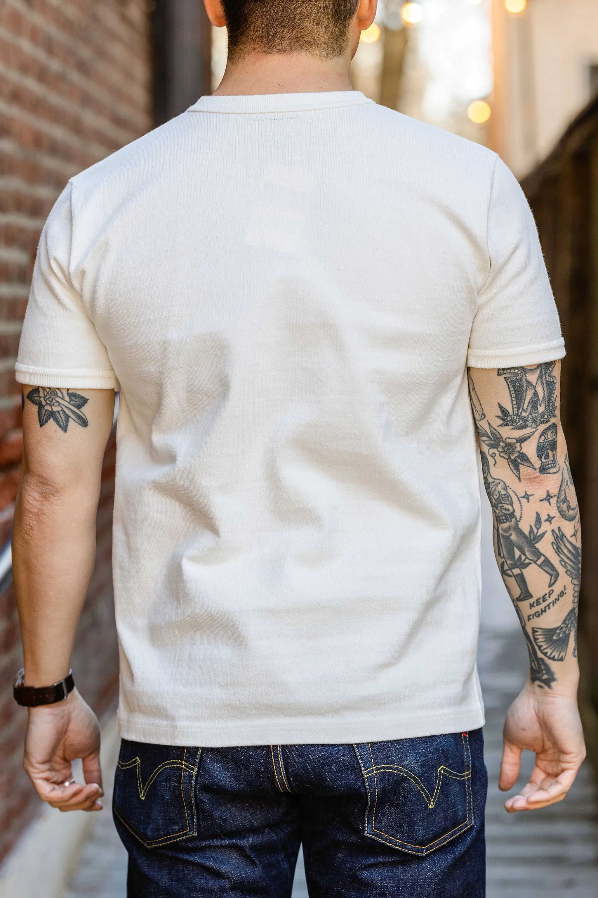 Iron Heart IHT-1600 11oz Cotton Knit Crew Neck T-Shirt - White sold by Franklin and Poe product image thumbnail 2