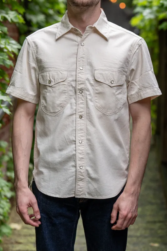 Freenote Cloth Bodie S/S - Natural Herringbone sold by Franklin and Poe