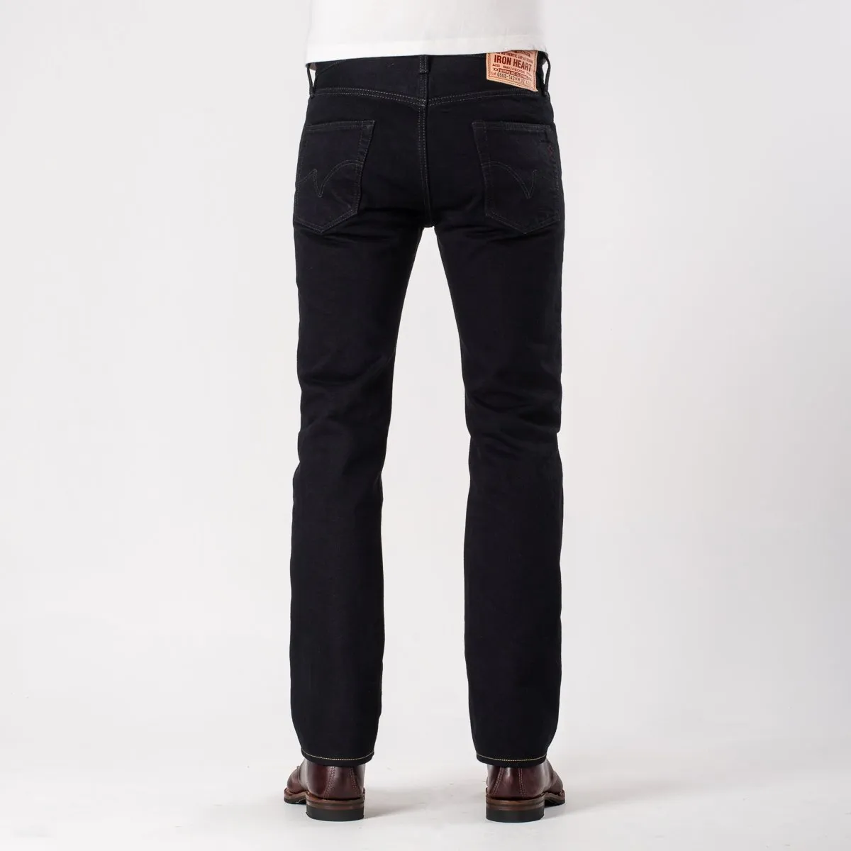 Iron Heart IH-666S-142od 14oz Selvedge Denim Slim Straight Cut Jeans - Indigo Overdyed Black sold by Franklin and Poe product image thumbnail 4