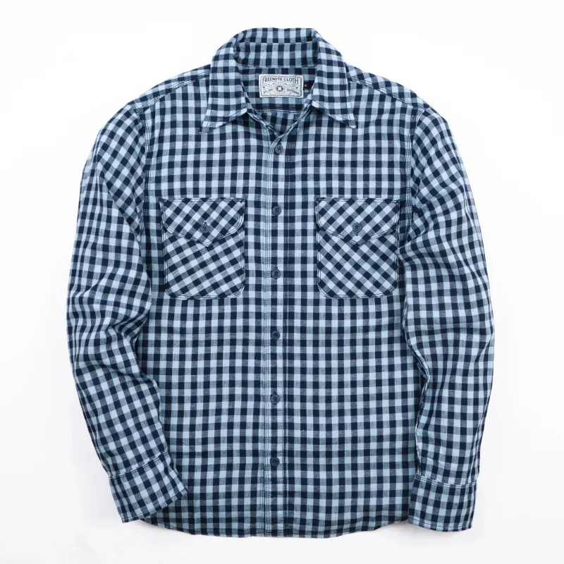 Freenote Cloth Wells - Indigo Gingham sold by Franklin and Poe