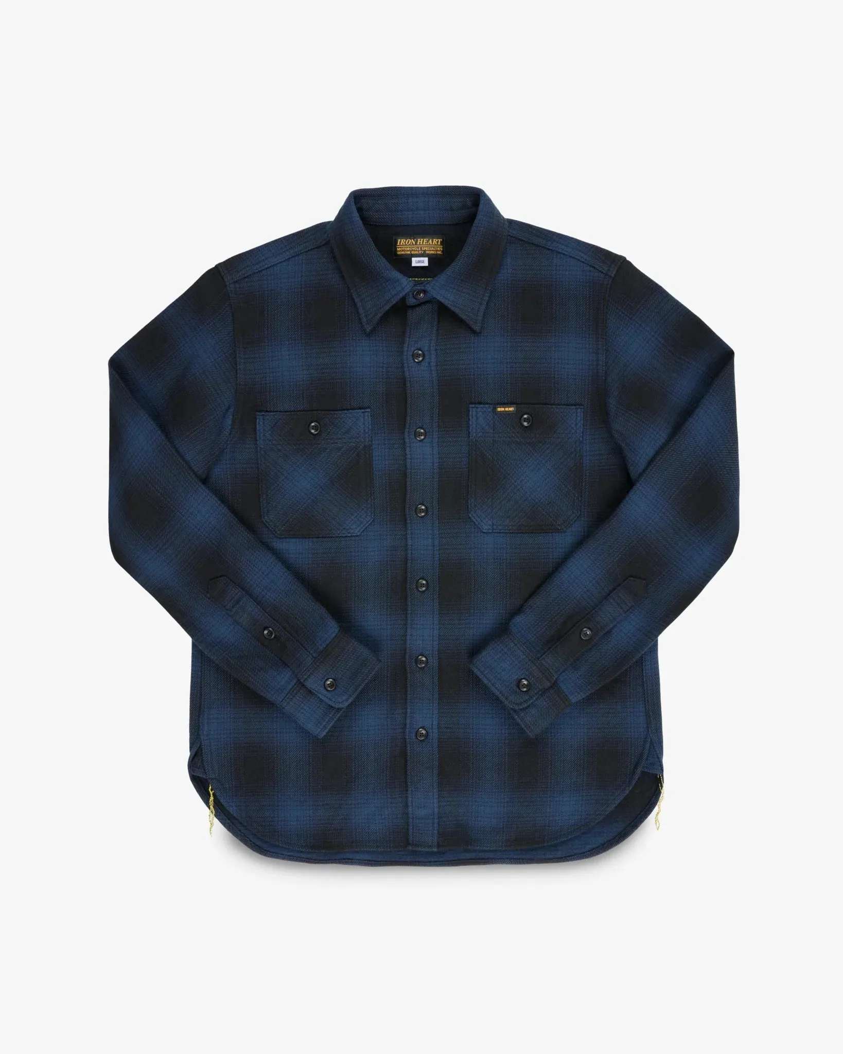 Iron Heart IHSH-265-NAV Ultra Heavy Flannel Ombré Check Work