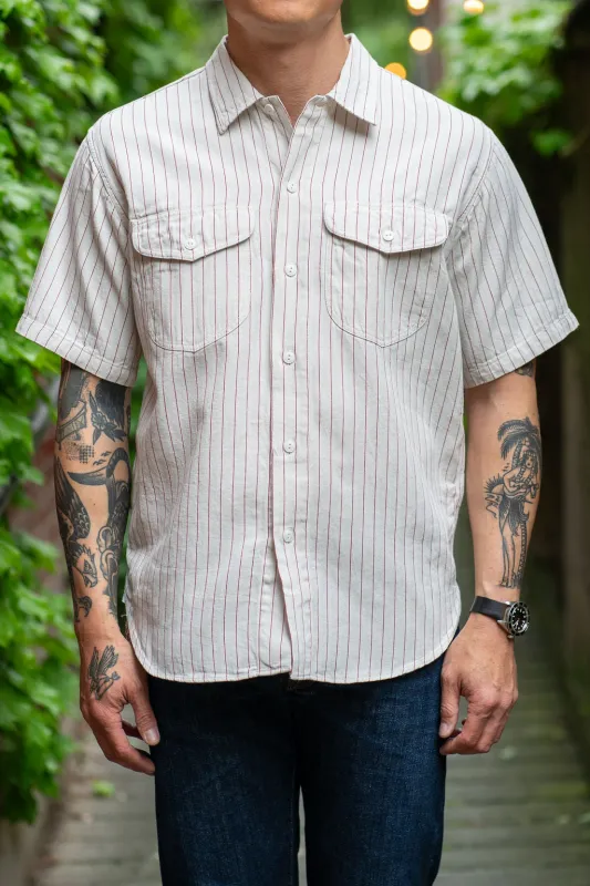 Sugar Cane Coke Stripe Work Shirt - Off White sold by Franklin and Poe