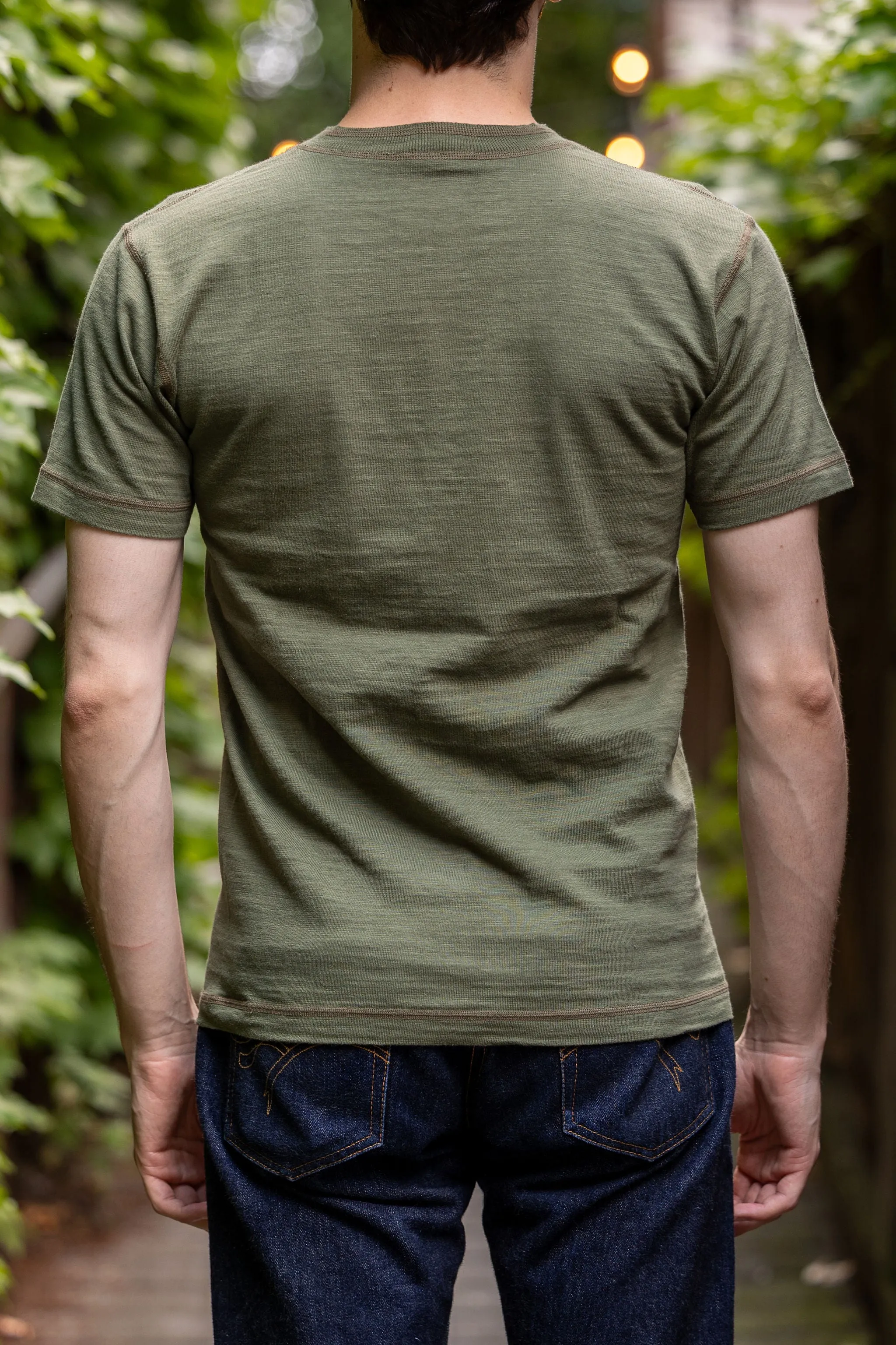 Buzz Rickson's BR79192 Slub Yarn Henley Neck T-Shirt - Olive sold by Franklin and Poe product image thumbnail 2