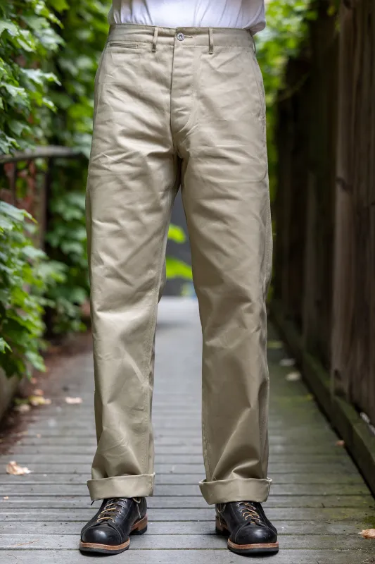 Buzz Rickson's Lot No. M43036 Early Military Chinos 1942 Model - Khaki sold by Franklin and Poe