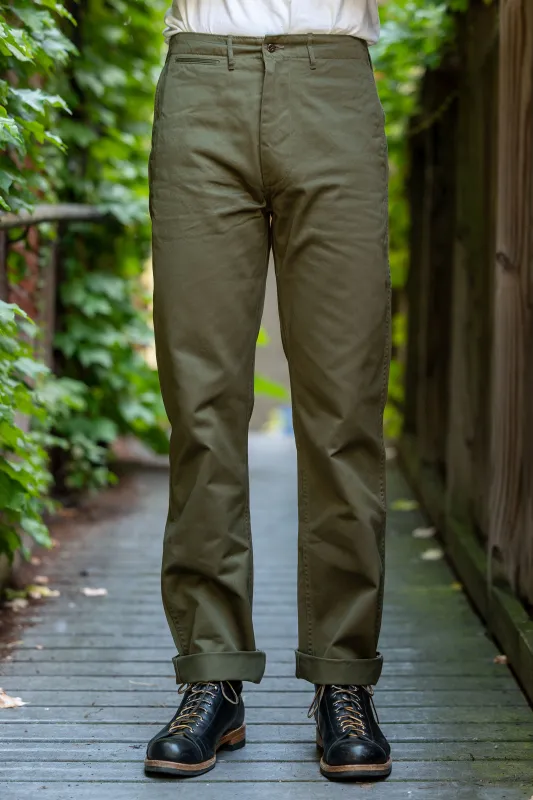 Buzz Rickson's BR40025 Original Spec. Chinos - Olive sold by Franklin and Poe