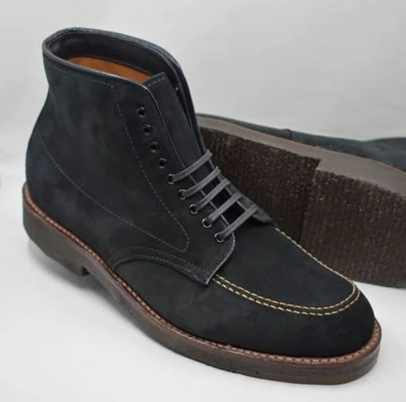 (Pre-Order FW25) Alden G7902 Mocc Toe Boot - Black Suede sold by Franklin and Poe