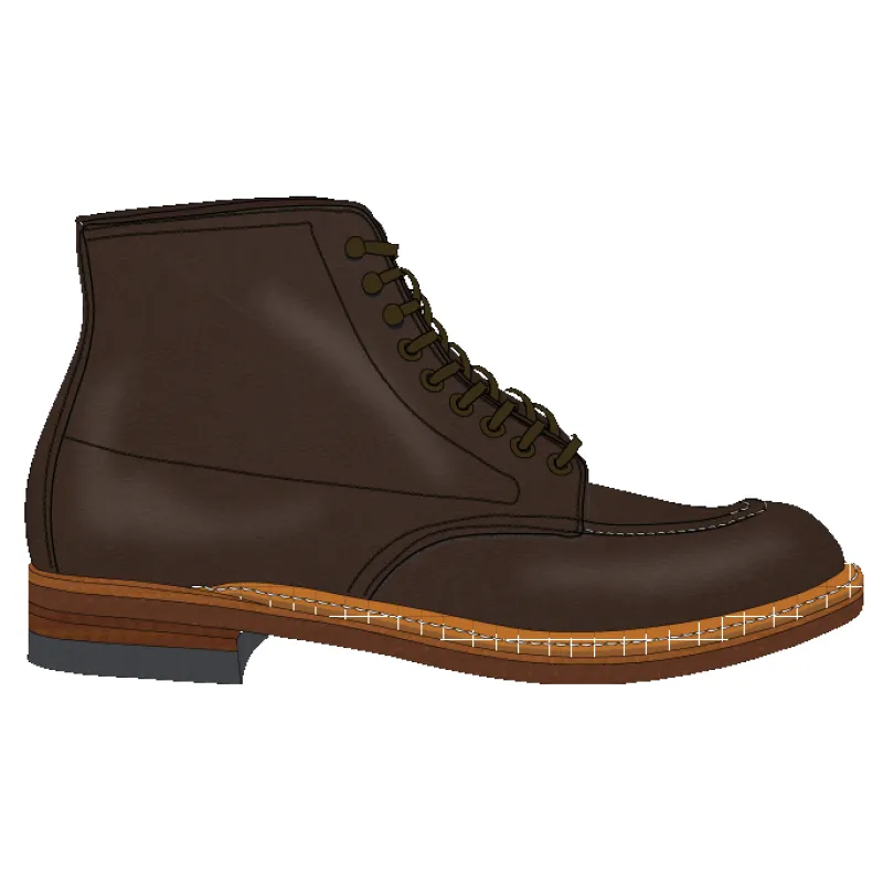 (Pre-Order FW25) Alden Mocc Toe Boot - Arabica Lux sold by Franklin and Poe