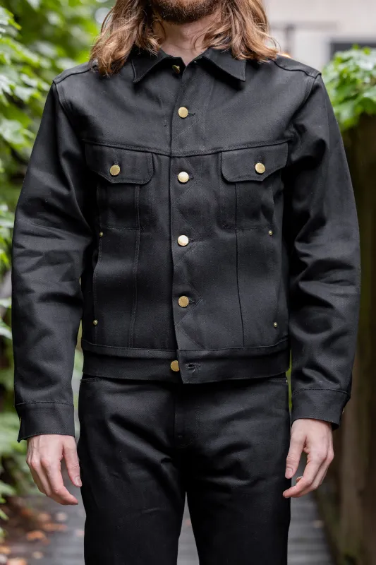 Freenote Cloth High Low Jacket -  14oz Aces High Black Denim made by Franklin and Poe