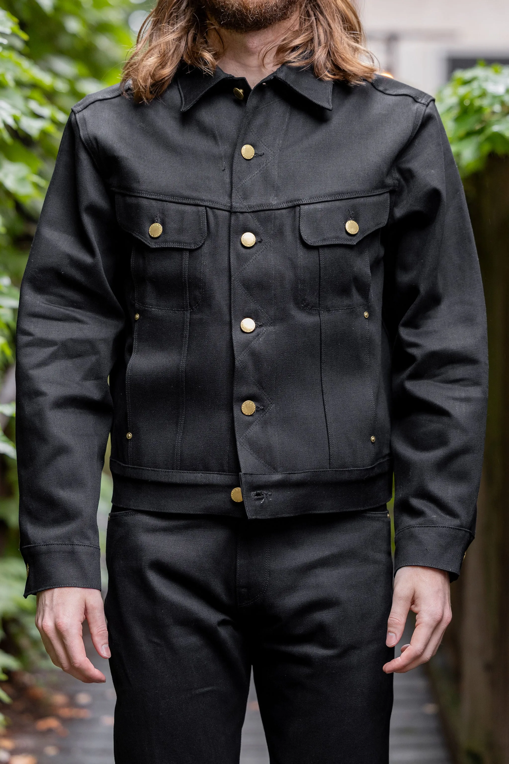 Freenote Cloth High Low Jacket - 14oz Aces High Black Denim sold by Franklin and Poe