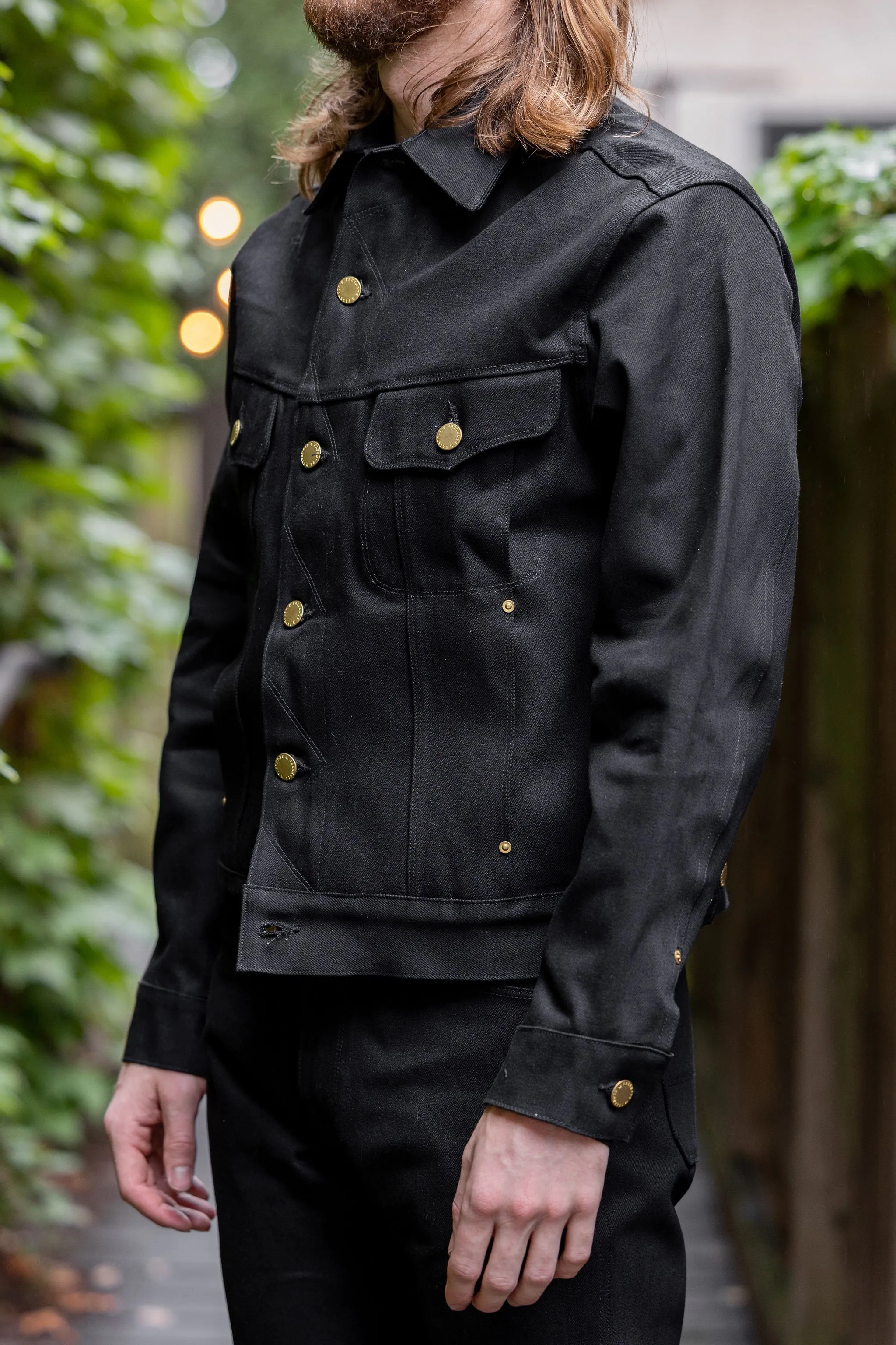 Freenote Cloth High Low Jacket - 14oz Aces High Black Denim sold by Franklin and Poe product image thumbnail 2