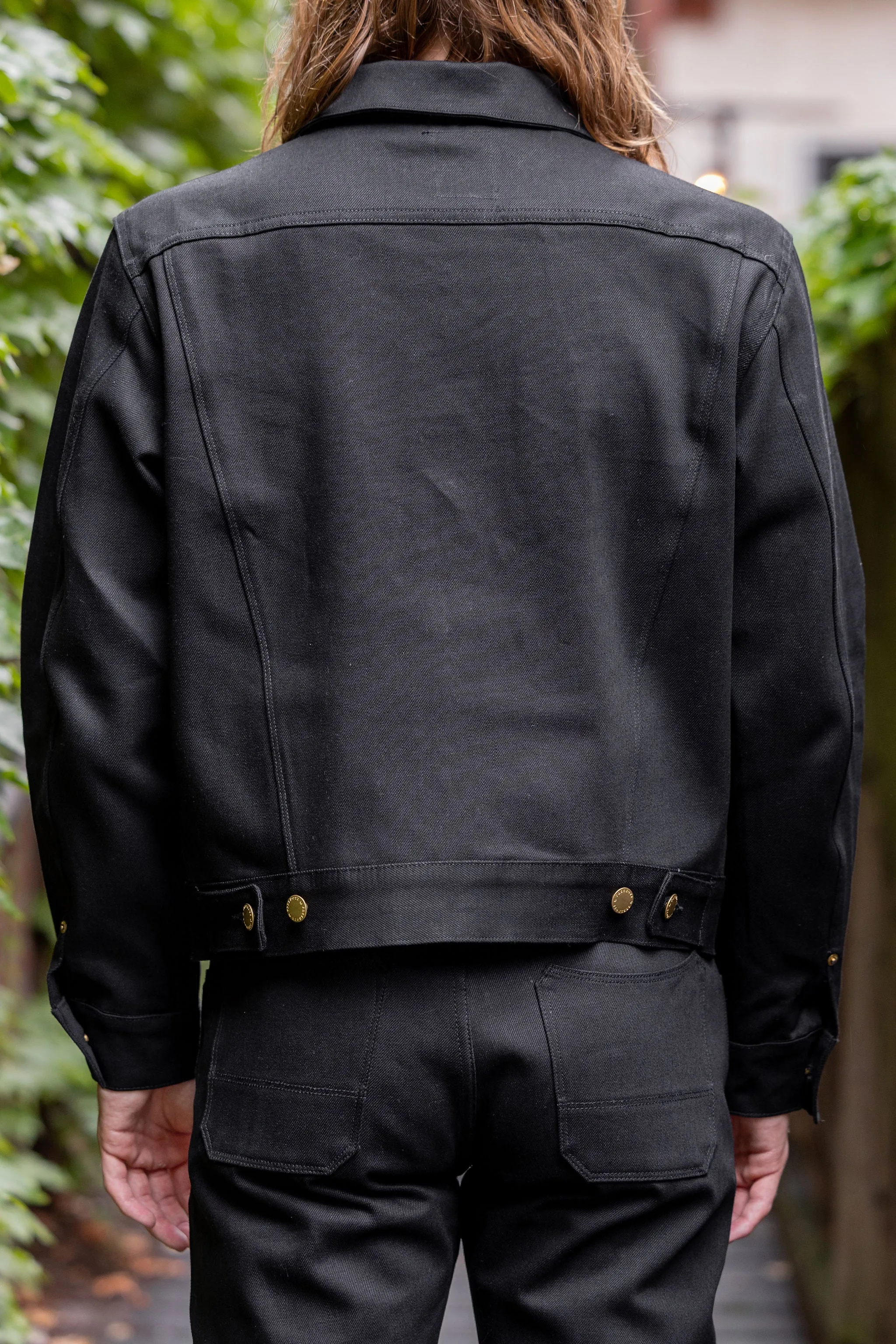 Freenote Cloth High Low Jacket - 14oz Aces High Black Denim sold by Franklin and Poe product image thumbnail 3