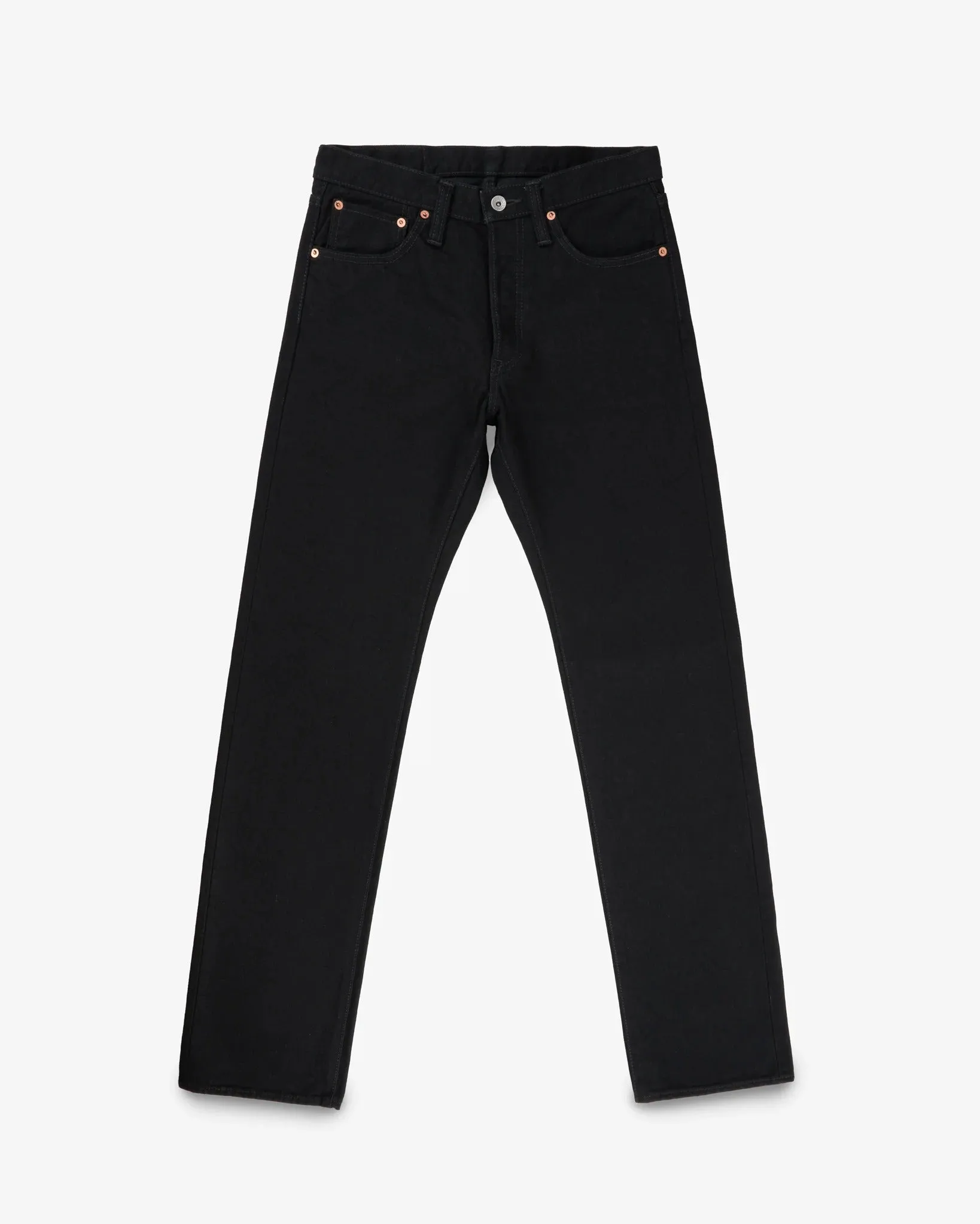 Iron Heart IH-634S-142bb 14oz Selvedge Denim Straight Cut Jeans - Black/Black sold by Franklin and Poe