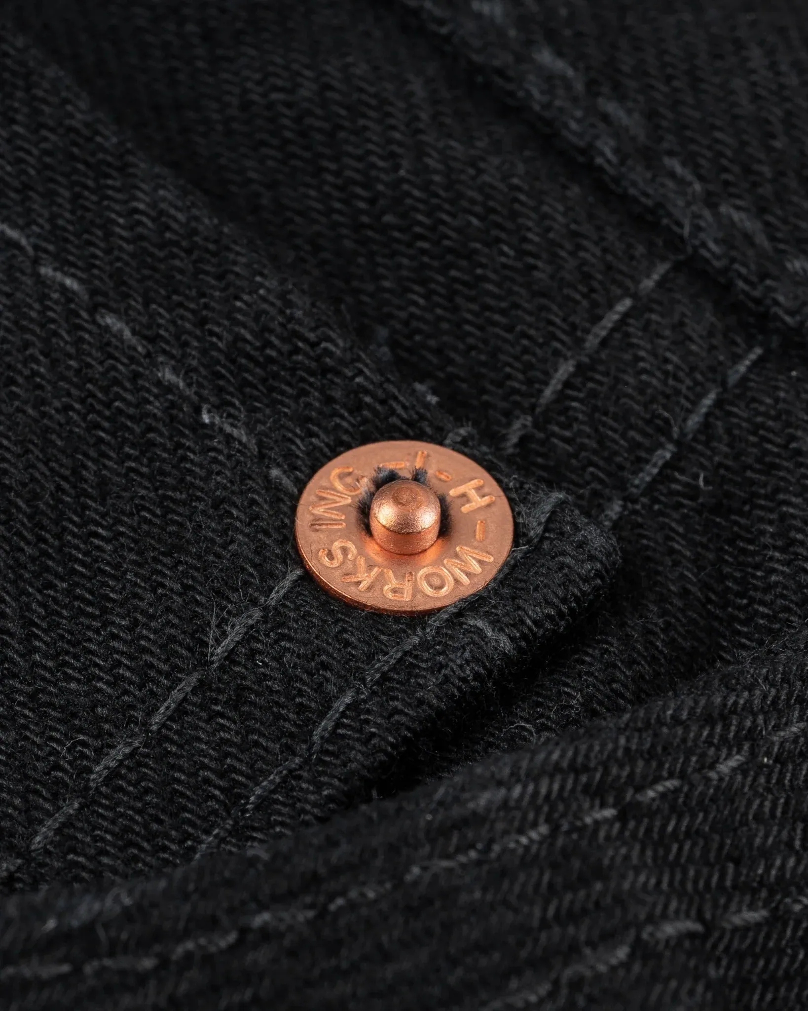 Iron Heart IH-634S-142bb 14oz Selvedge Denim Straight Cut Jeans - Black/Black sold by Franklin and Poe product image thumbnail 4