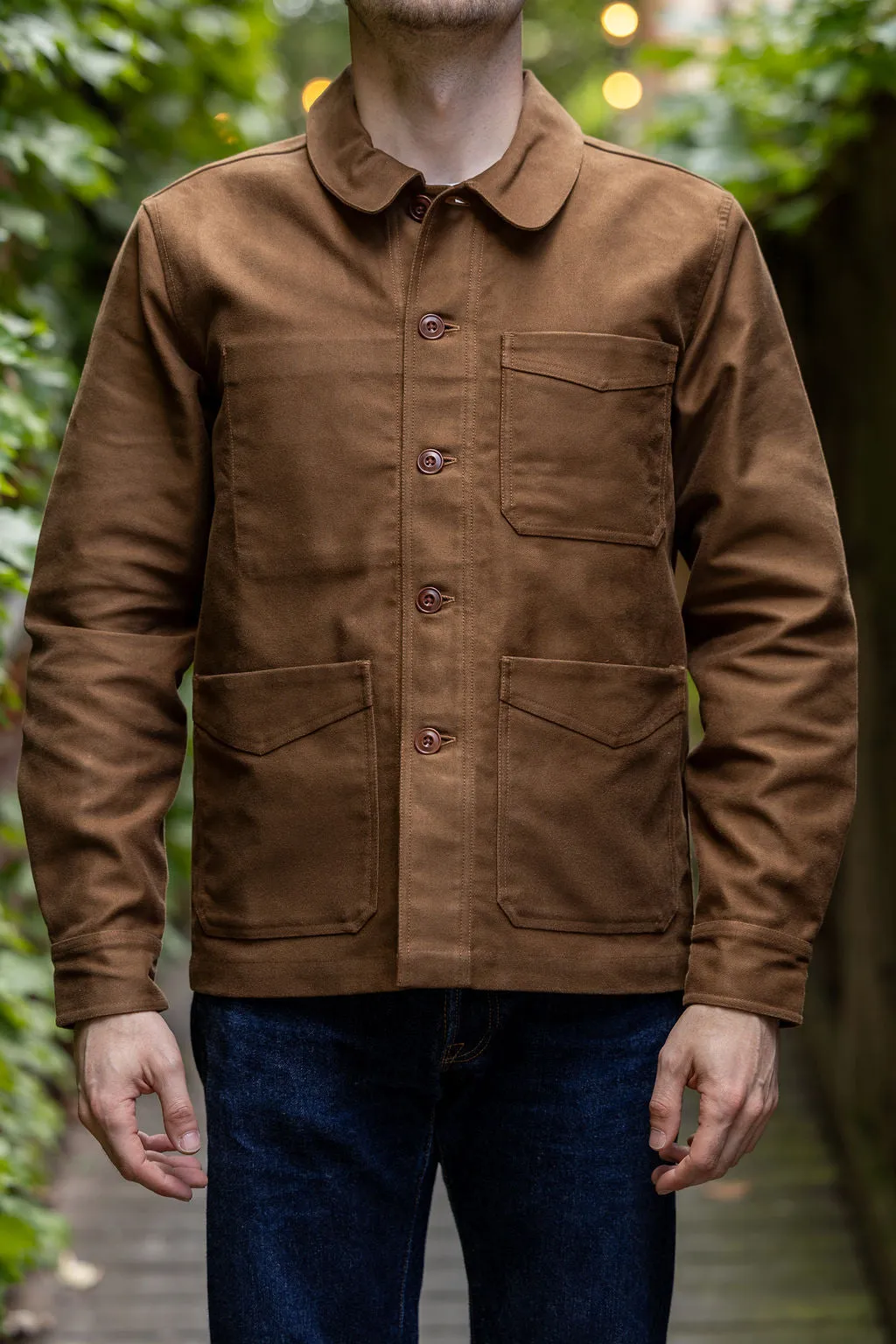 3sixteen French Work Jacket - Brown Moleskin sold by Franklin and Poe