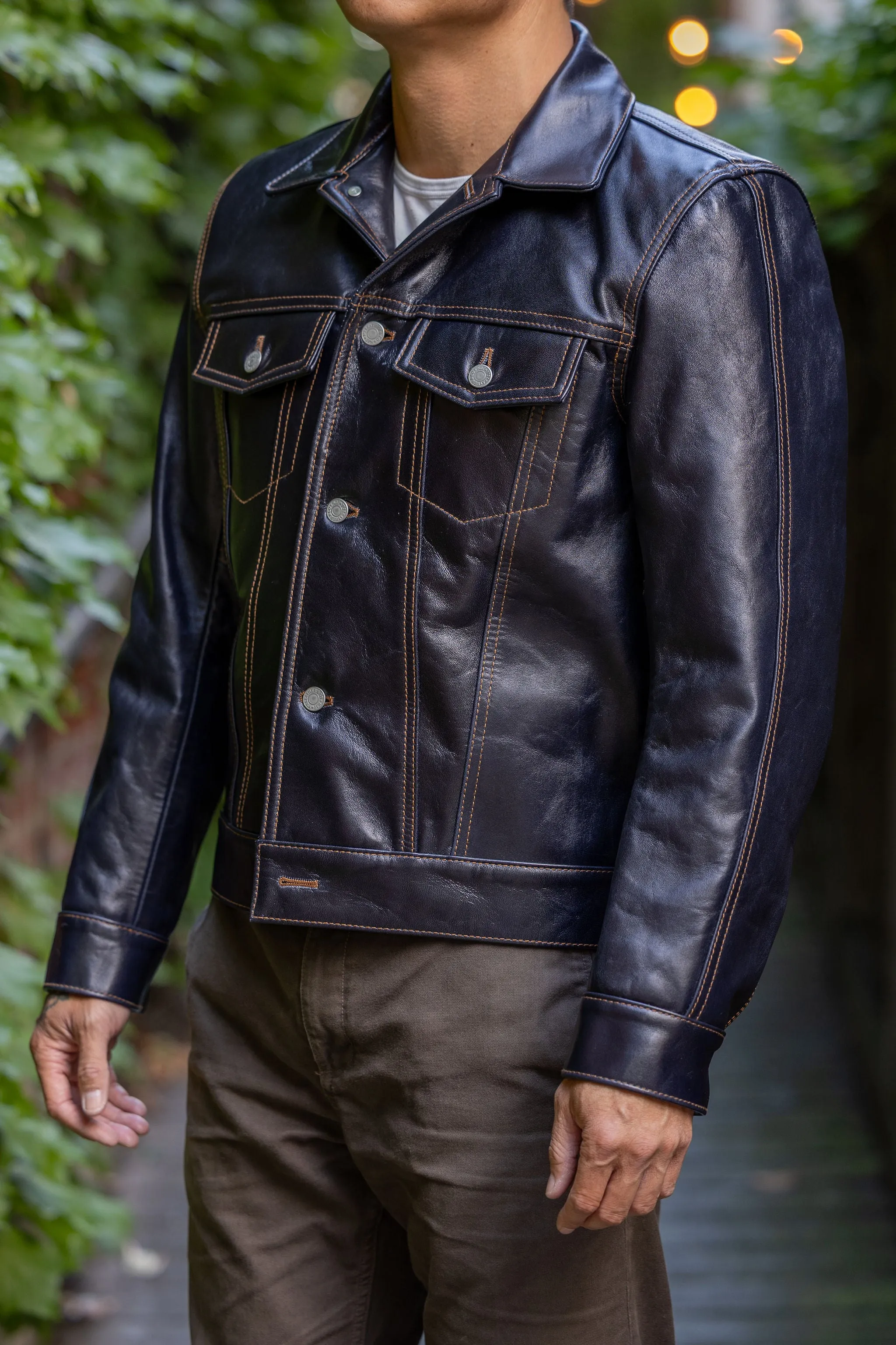 Y'2 IB-139 Indigo Horsehide Type-III Jacket sold by Franklin and Poe product image thumbnail 2
