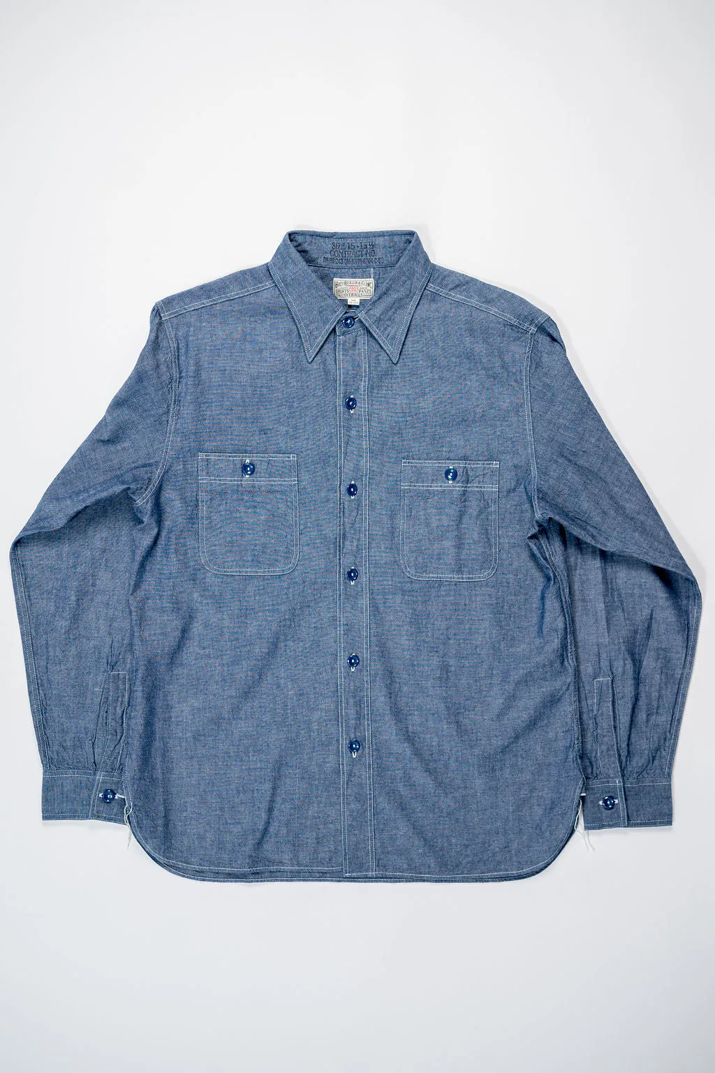 Buzz Rickson's BR25995 Chambray Work Shirt - Blue sold by Franklin and Poe product image thumbnail 4