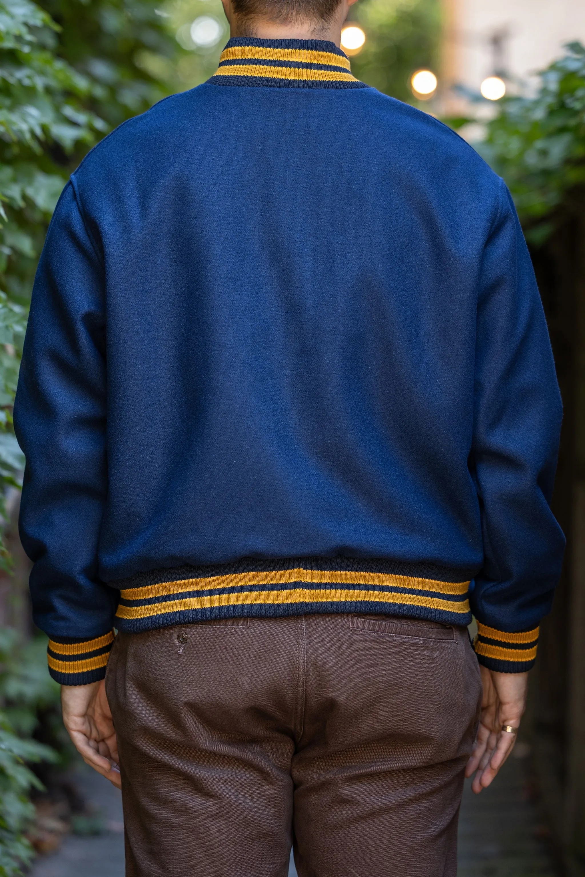 Dehen 1920 60's Club Jacket - Nittany Navy Melton Wool sold by Franklin and Poe product image thumbnail 3