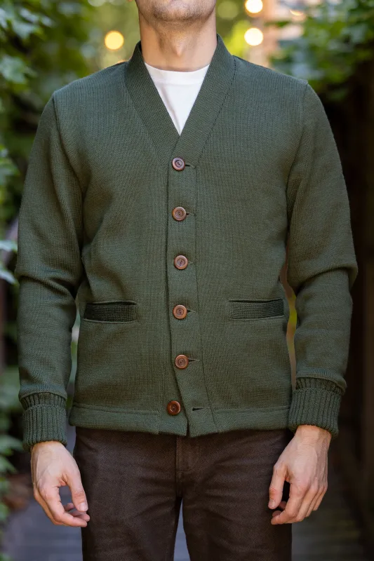 Dehen 1920 Classic Cardigan - Spruce sold by Franklin and Poe