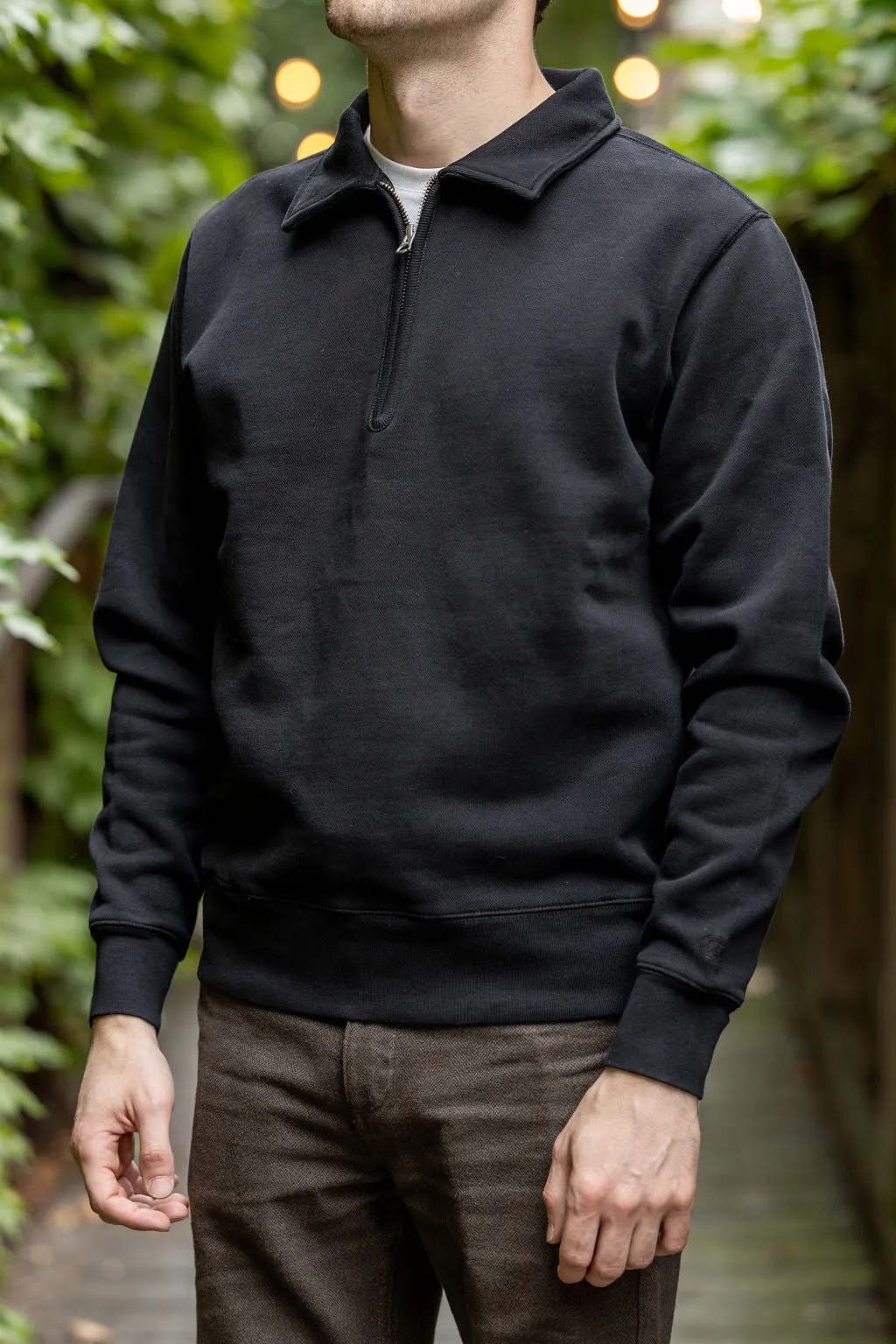 Knickerbocker Stadium Loft Knit Quarter Zip - Black sold by Franklin and Poe product image thumbnail 2