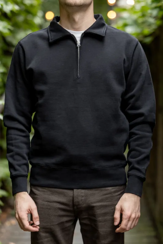 Knickerbocker Stadium Loft Knit Quarter Zip - Black sold by Franklin and Poe