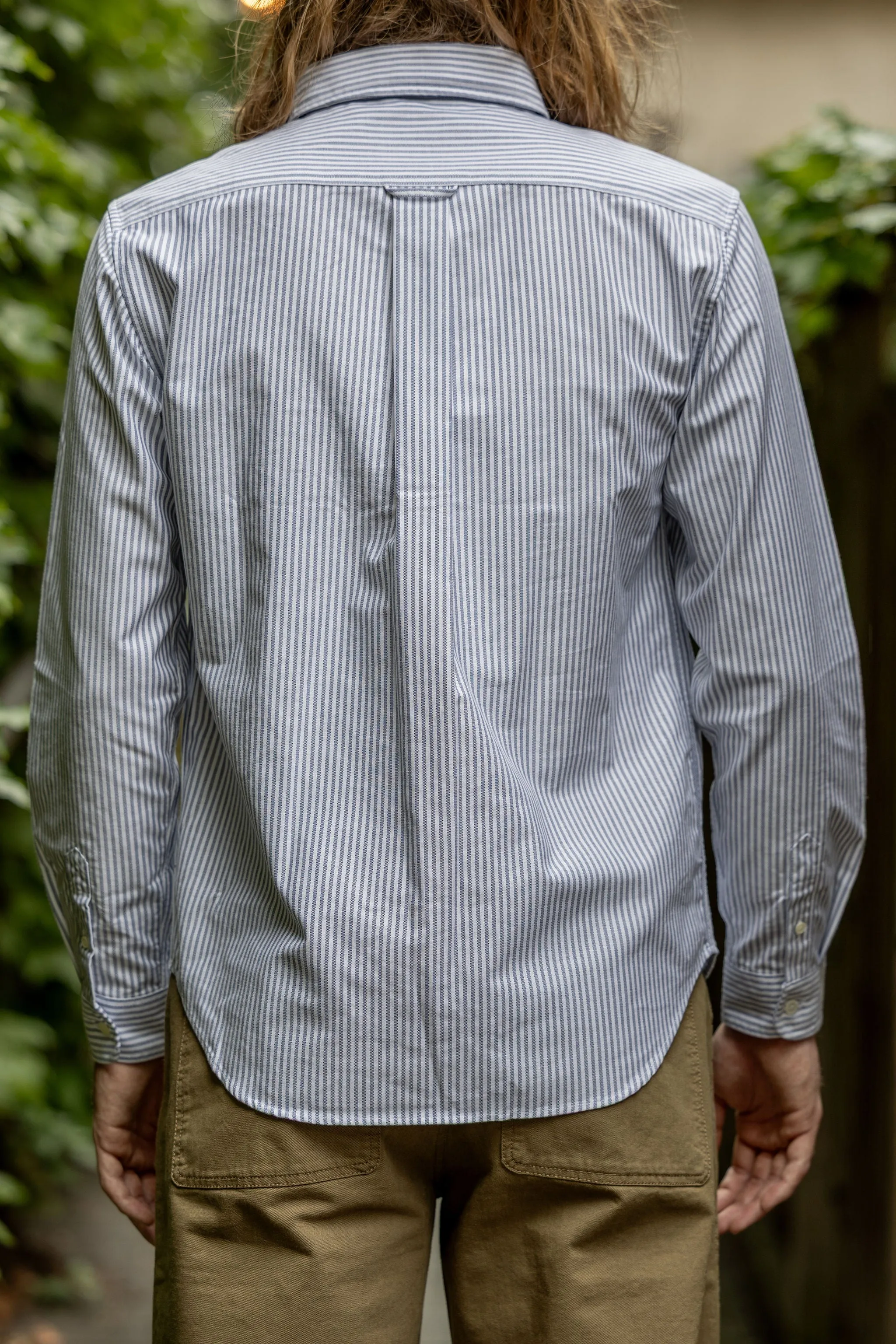 Knickerbocker "Beefy" Cotton Oxford - Navy Stripe sold by Franklin and Poe product image thumbnail 3