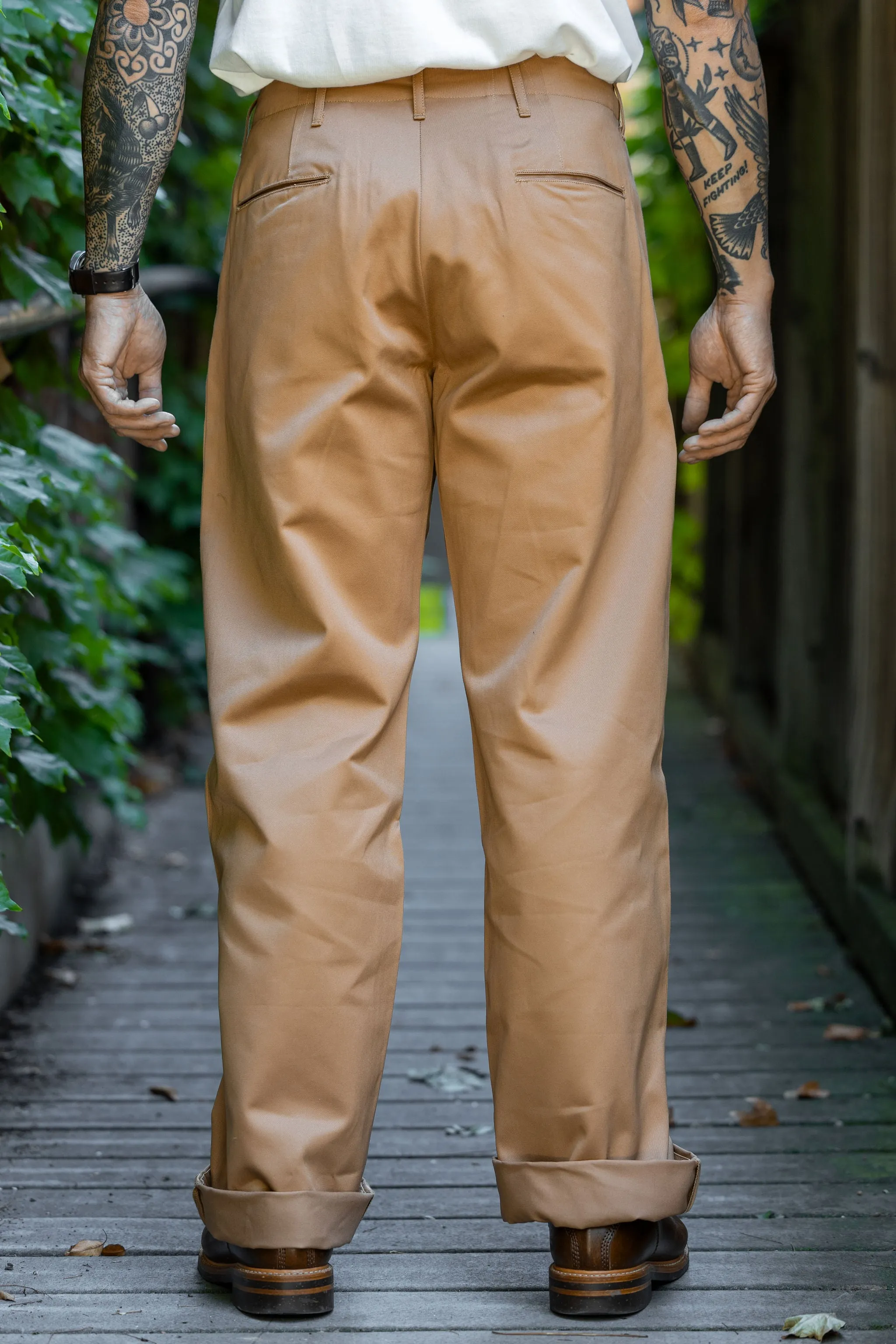 Buzz Rickson's M43035 Early Military Chinos 1945 Model (One Wash) - Camel sold by Franklin and Poe product image thumbnail 3