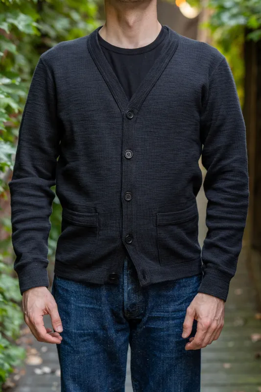 UES 772301 Single Rib Cardigan - Black sold by Franklin and Poe