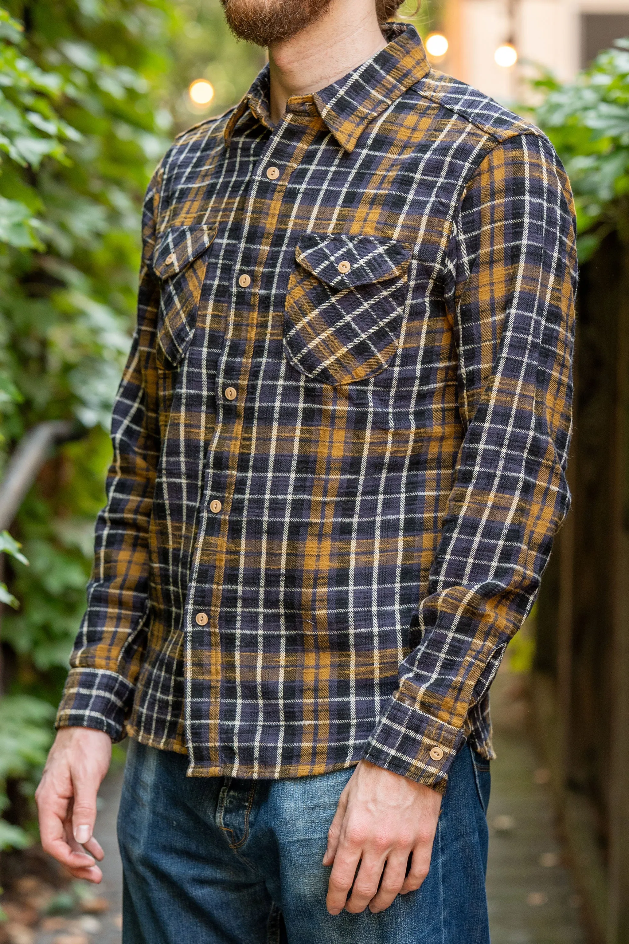 UES 502554 Slubby Flannel Shirts - Purple sold by Franklin and Poe product image thumbnail 2