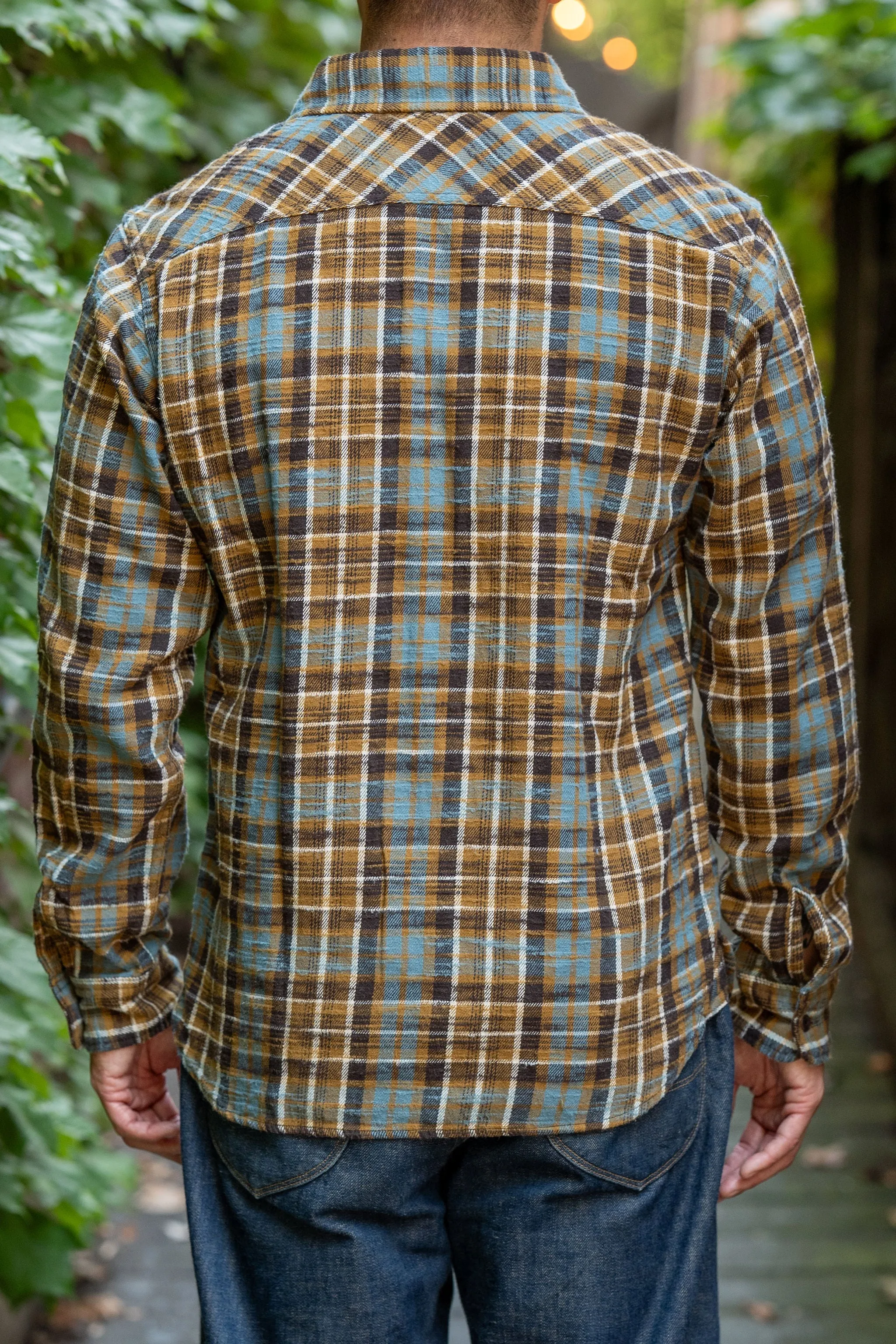 UES 502554 Slubby Flannel Shirts - Mustard sold by Franklin and Poe product image thumbnail 3