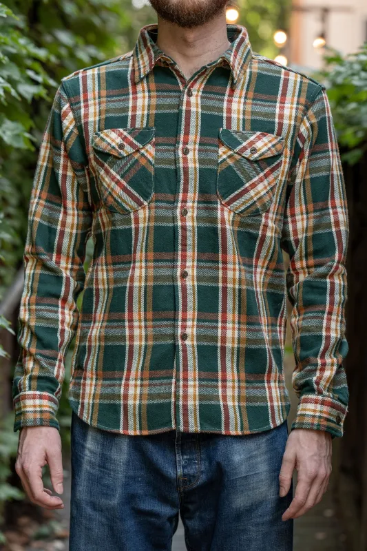 UES 502553 Heavy Flannel Shirts - Green sold by Franklin and Poe